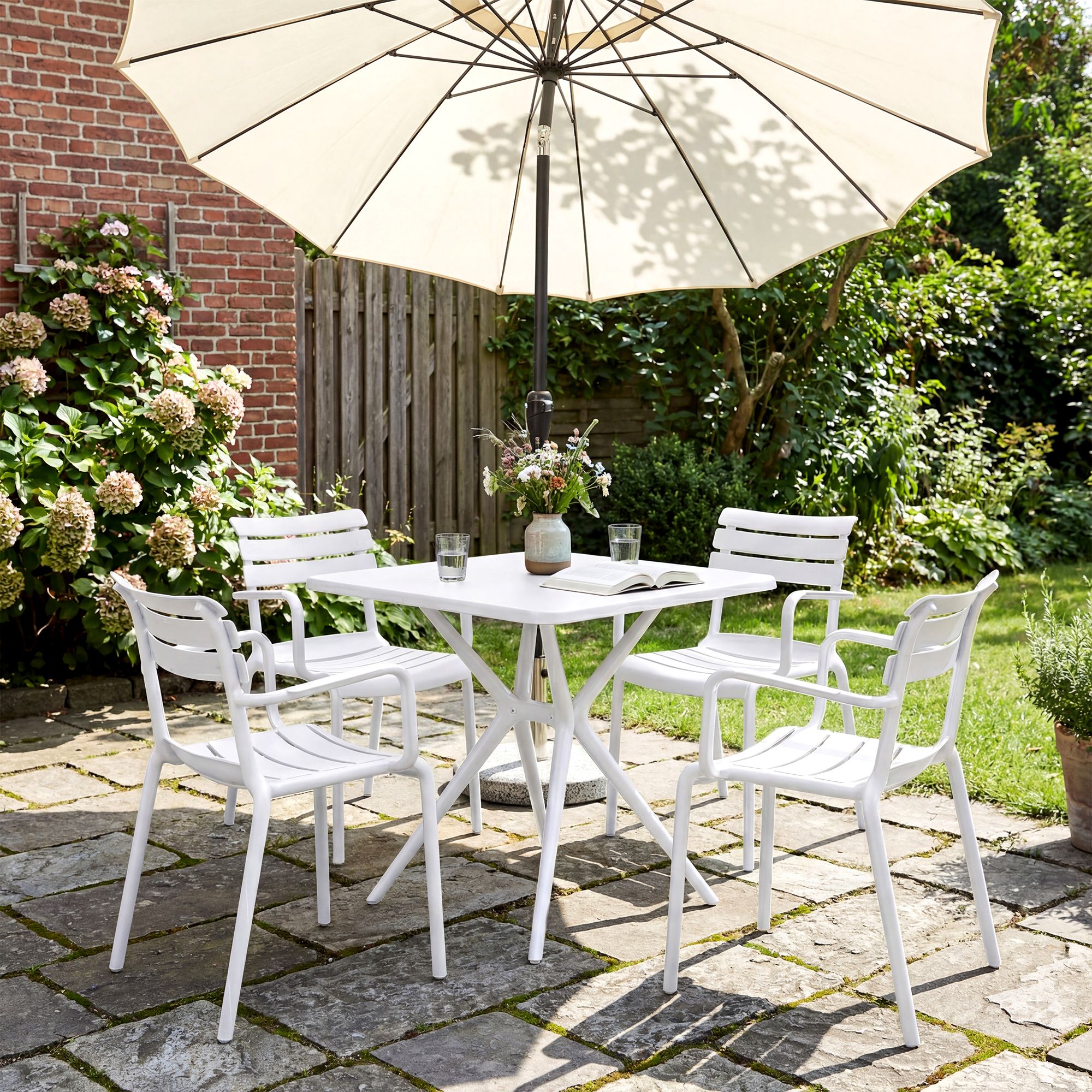 Tuinmeubelset Avena met 4 stoelen