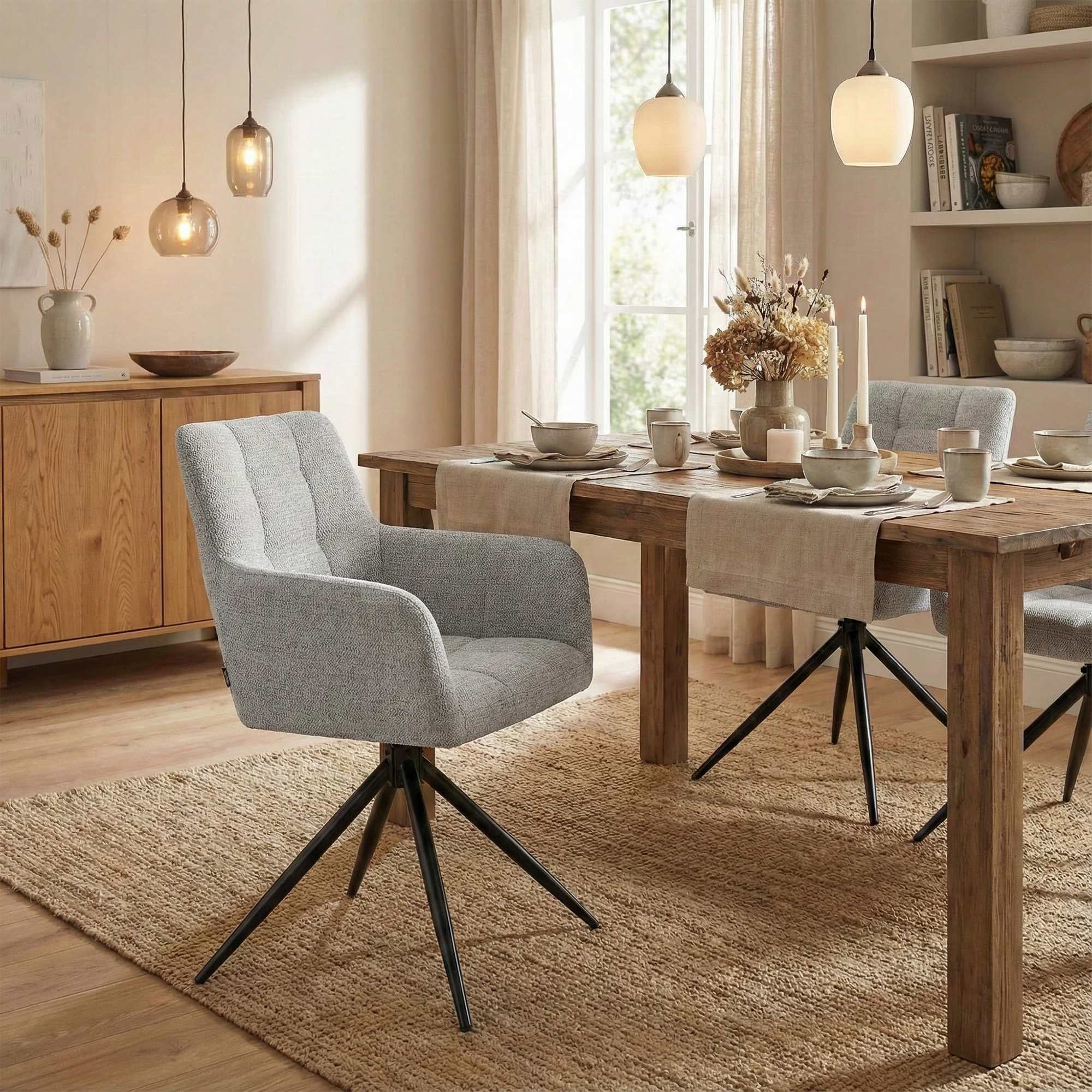 Set van 2 eetkamerstoelen Jonah stof