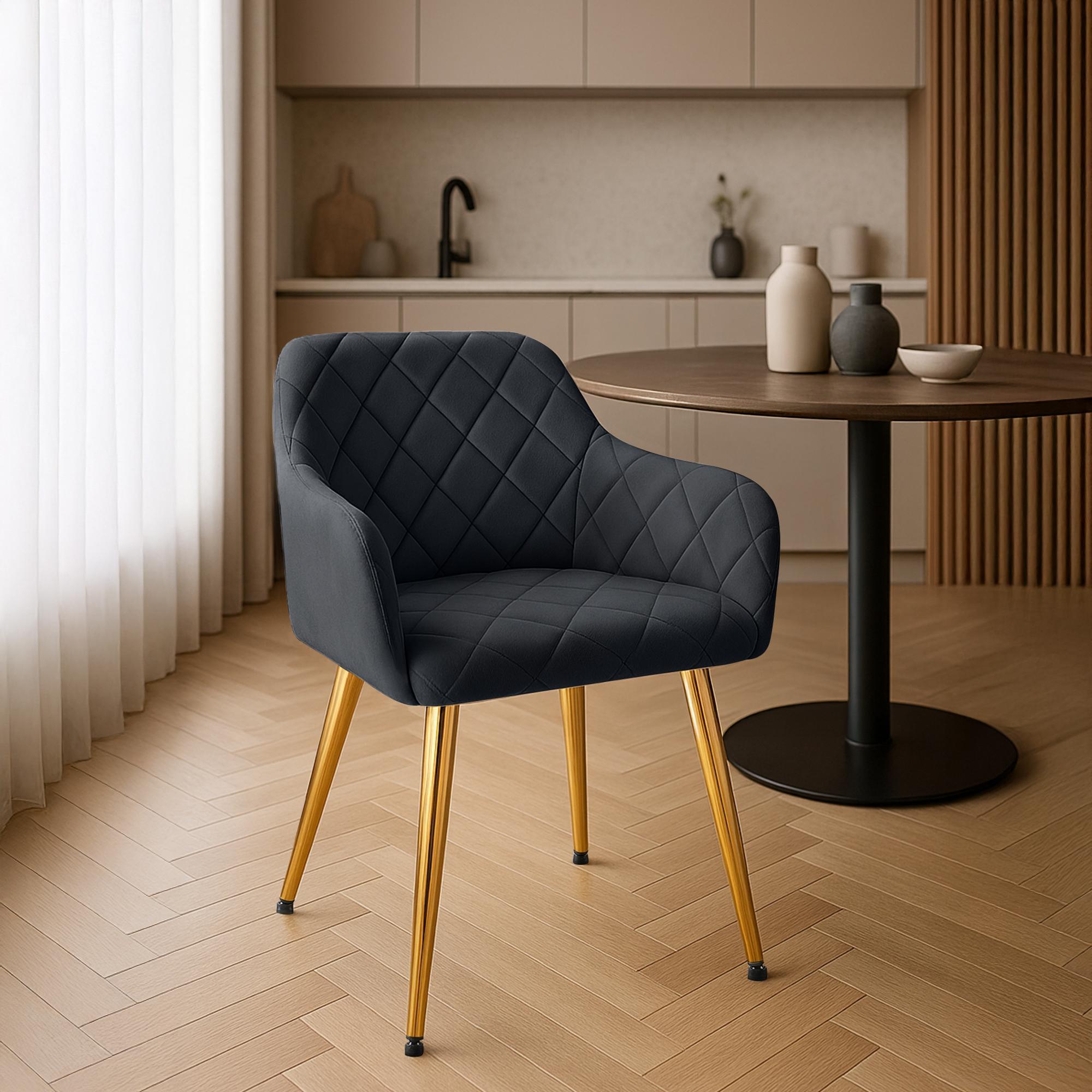 Set van 2 eetkamerstoelen Monett fluweel