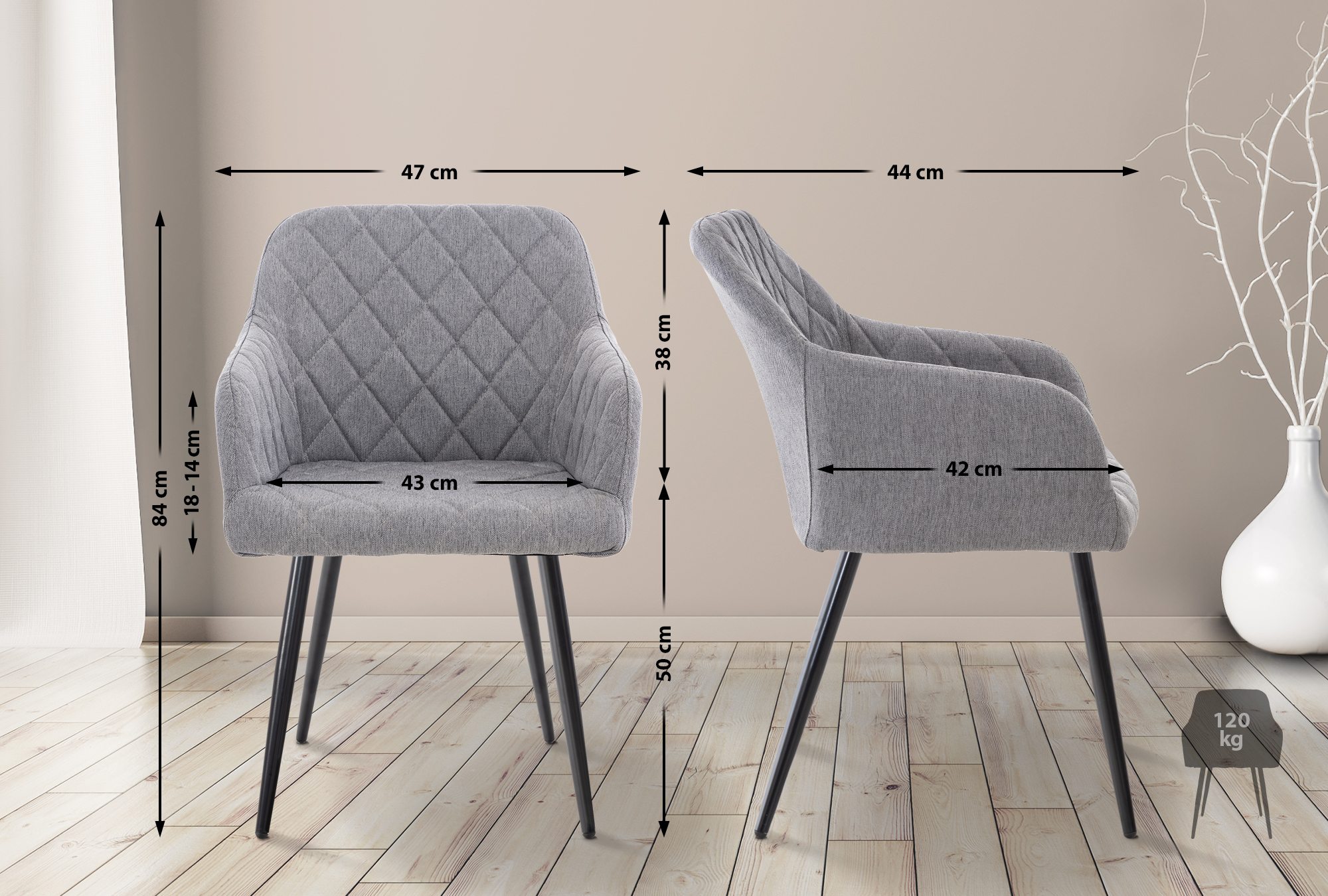 Set van 4 Eetkamerstoelen Shila