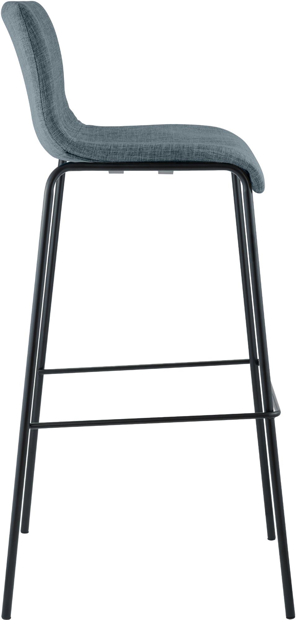 Set van 2 barstoelen Hover, stof, 4-poots onderstel