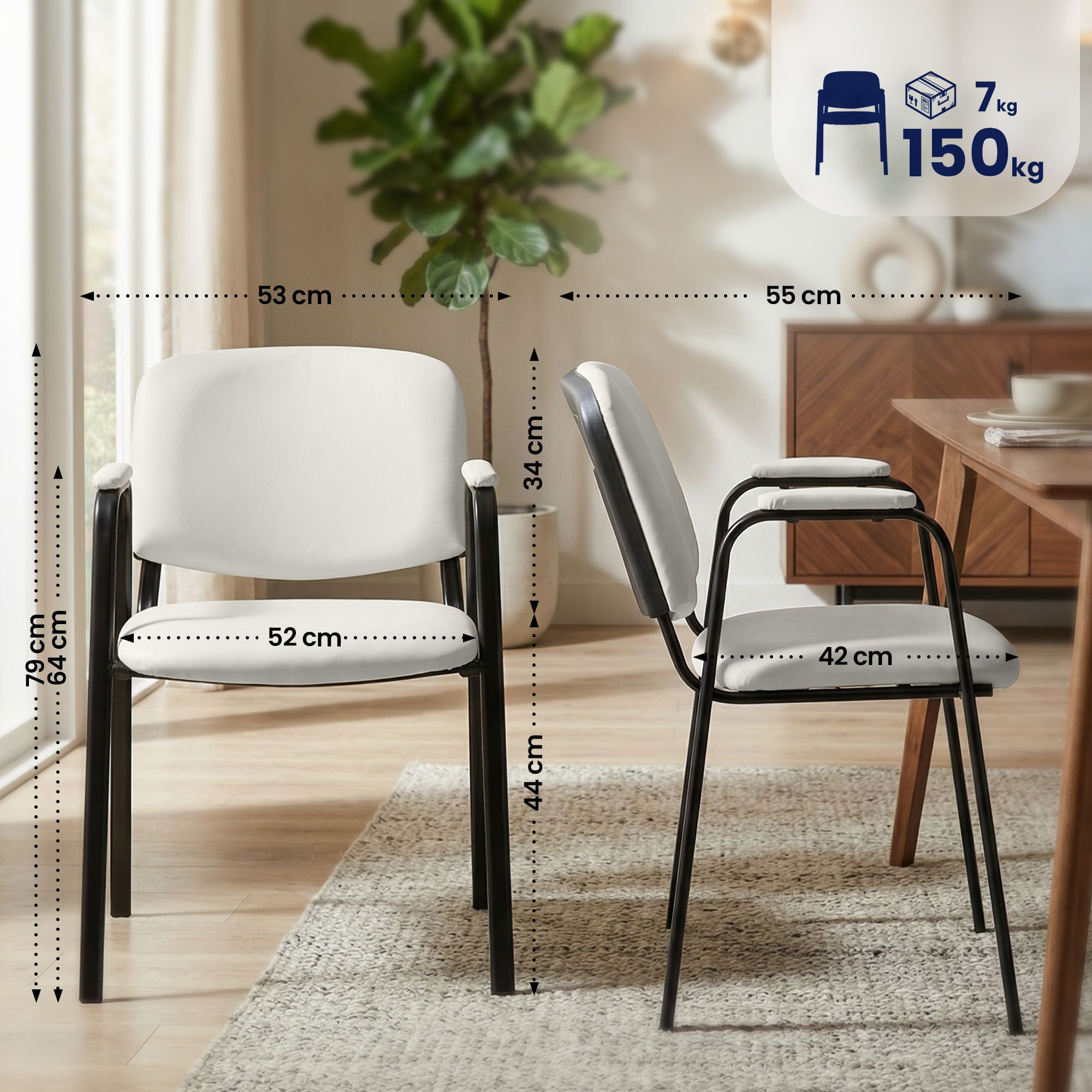 Set van 4 stapelstoelen Ken Pro kunstleer