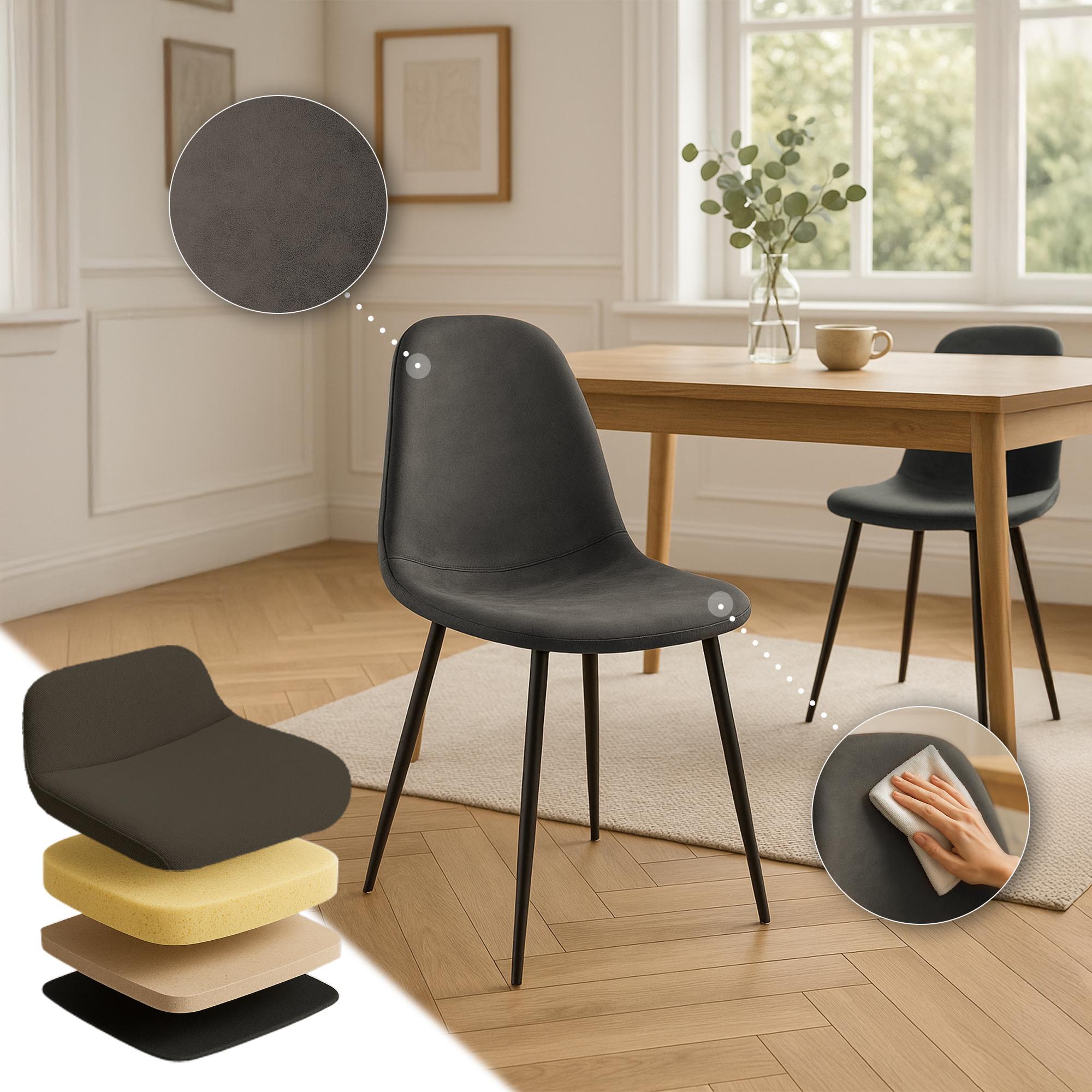 4-delige set eetkamerstoelen Napier