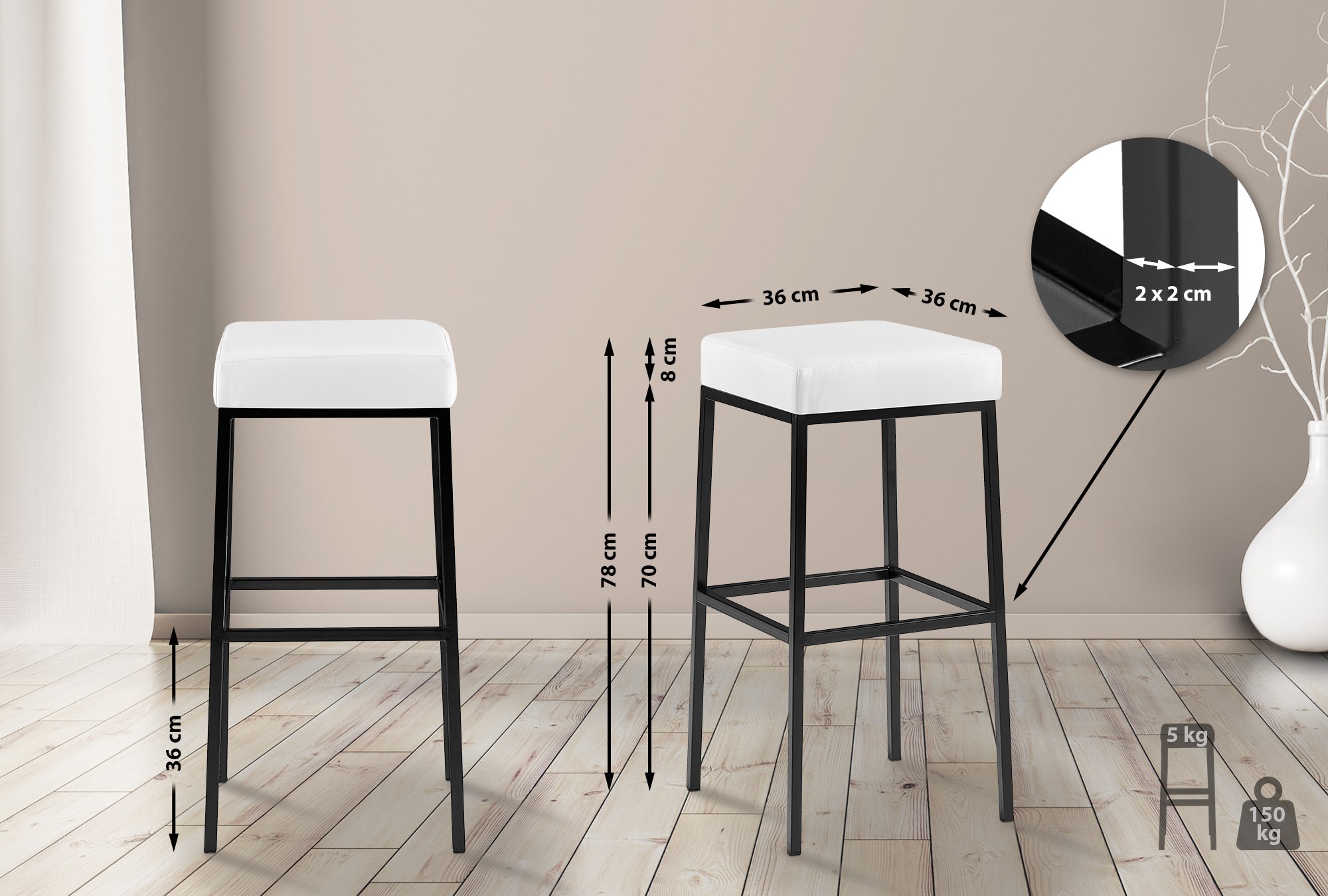 Barkruk Montreal kunstleer bekleding