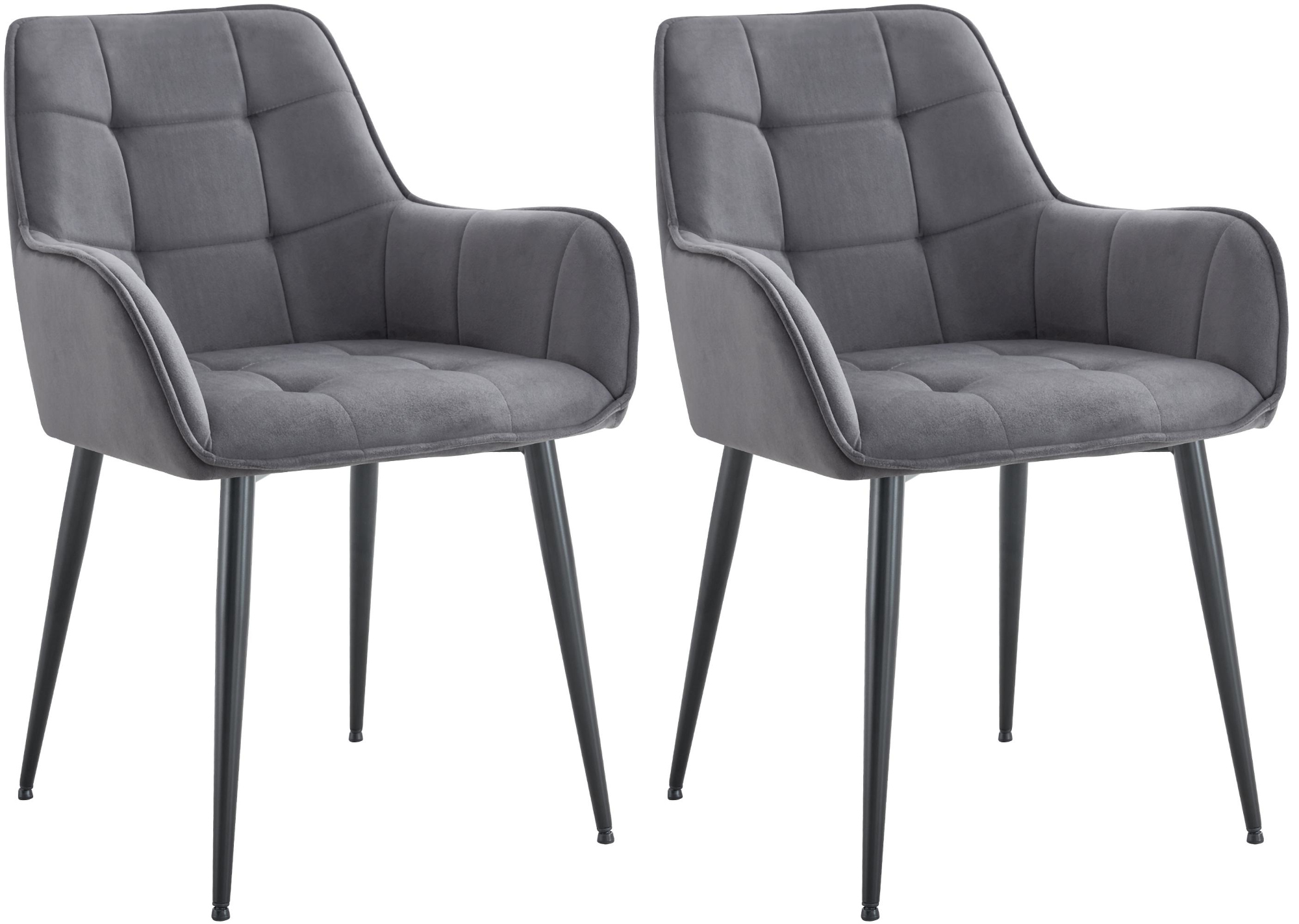 Set van 2 eetkamerstoelen Ferndale fluweel