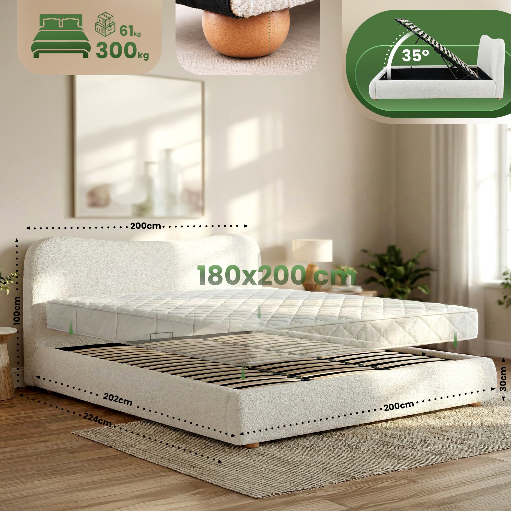Gestoffeerd Bed Maido