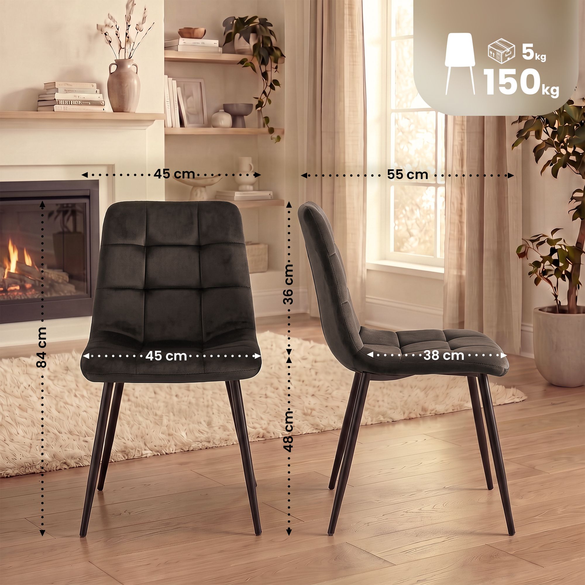 Set van 4 eetkamerstoelen Tilde