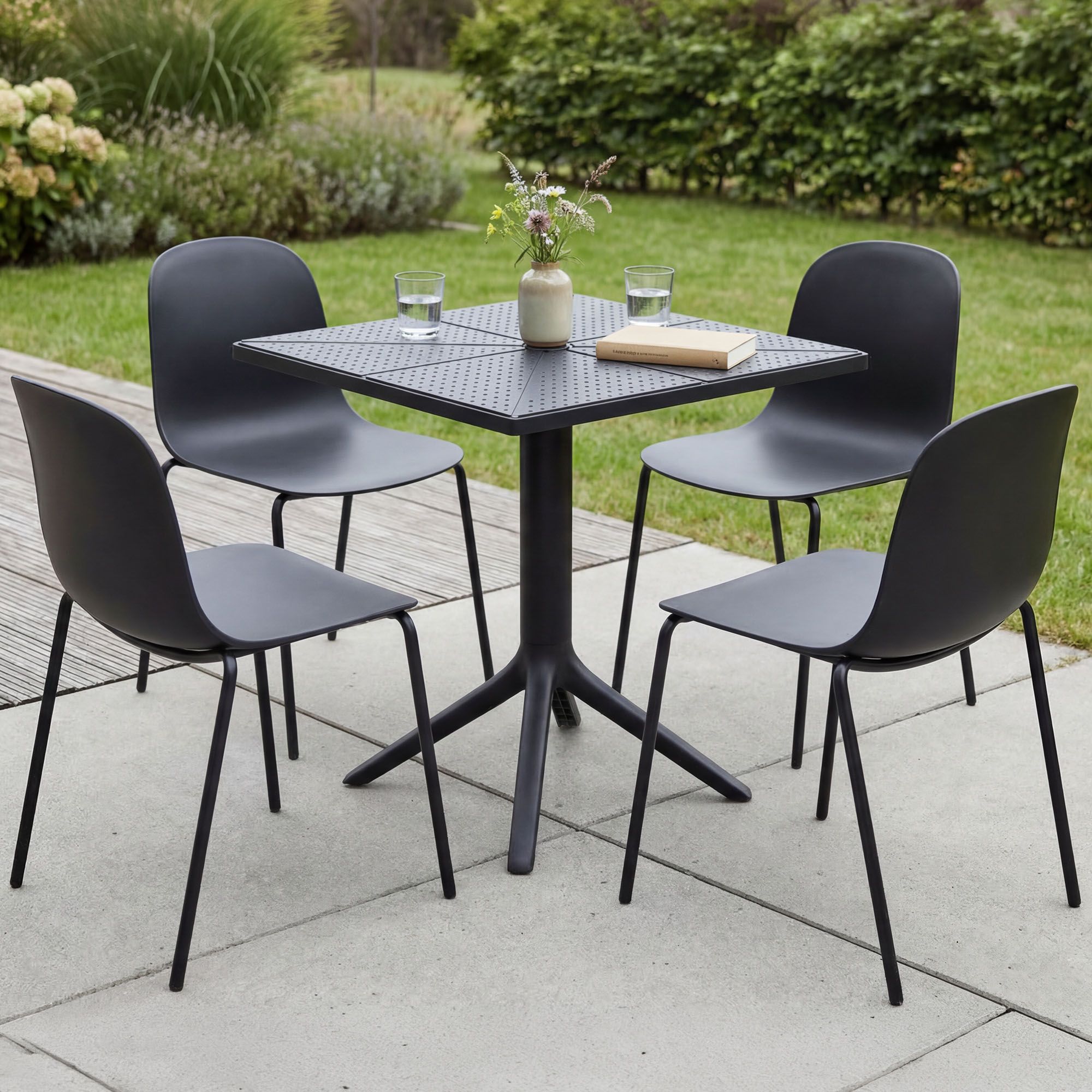 Tuinmeubelset Nerra met 4 stoelen