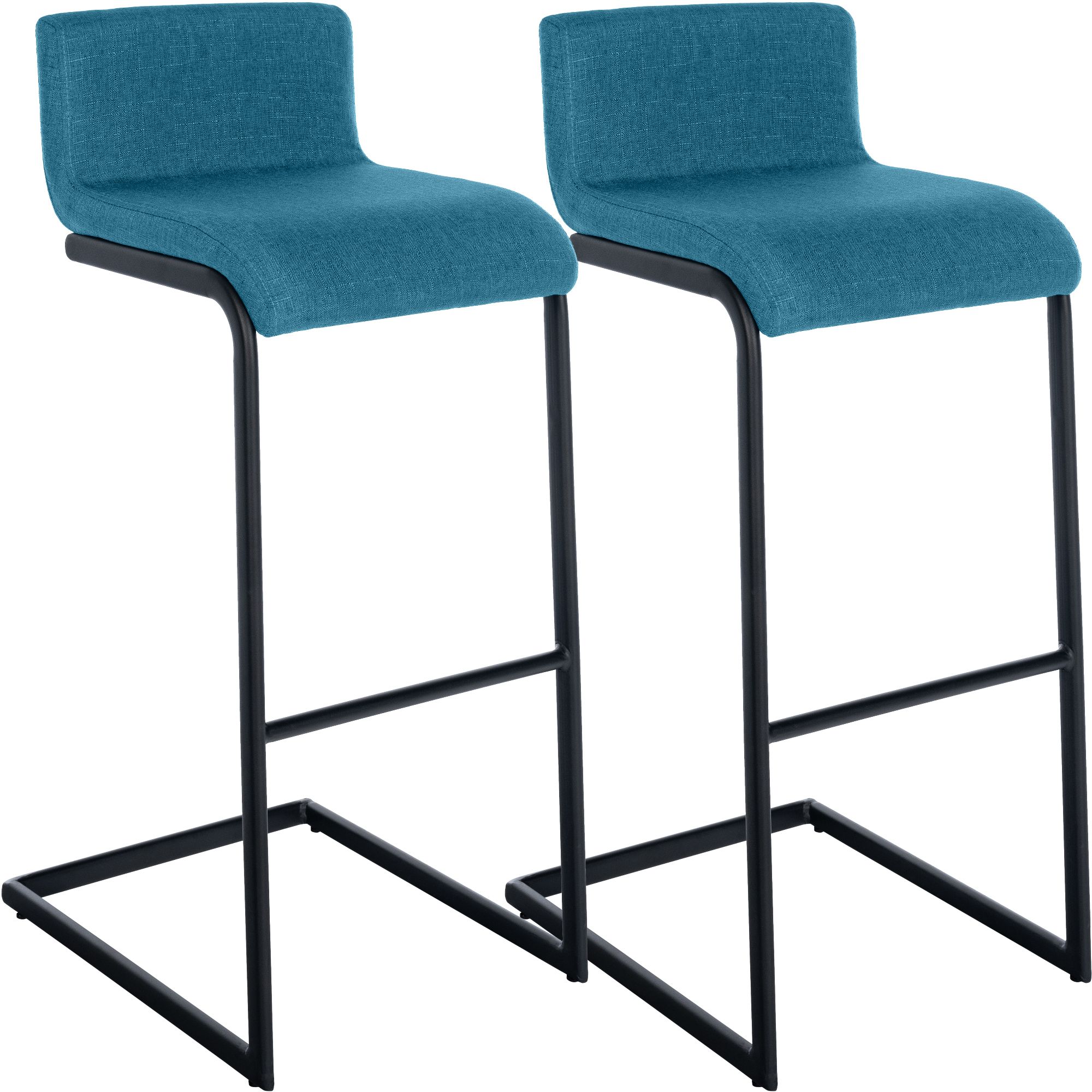 Set van 2 barkrukken Newport zwart metalen frame
