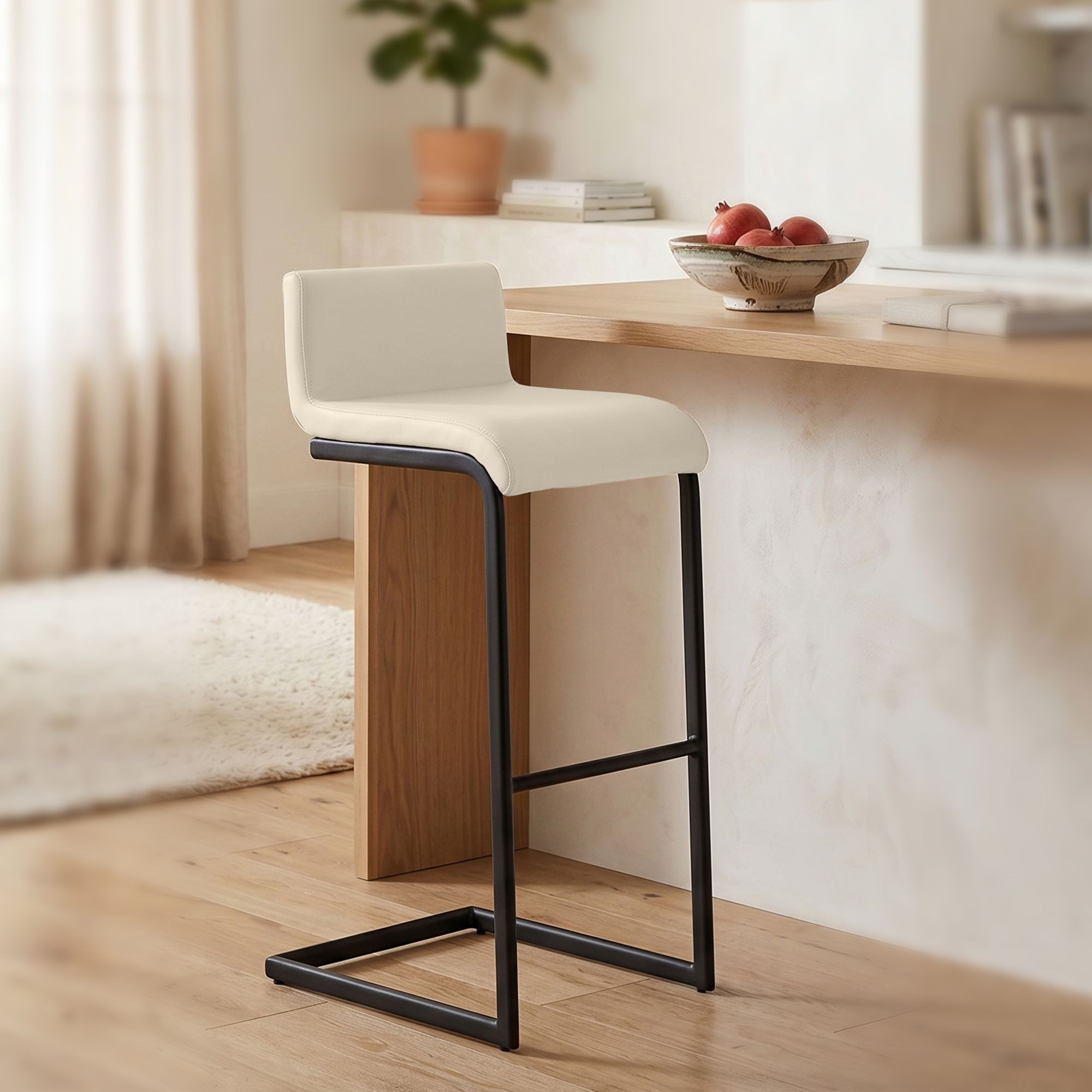 Set van 2 barkrukken Newport zwart metalen frame