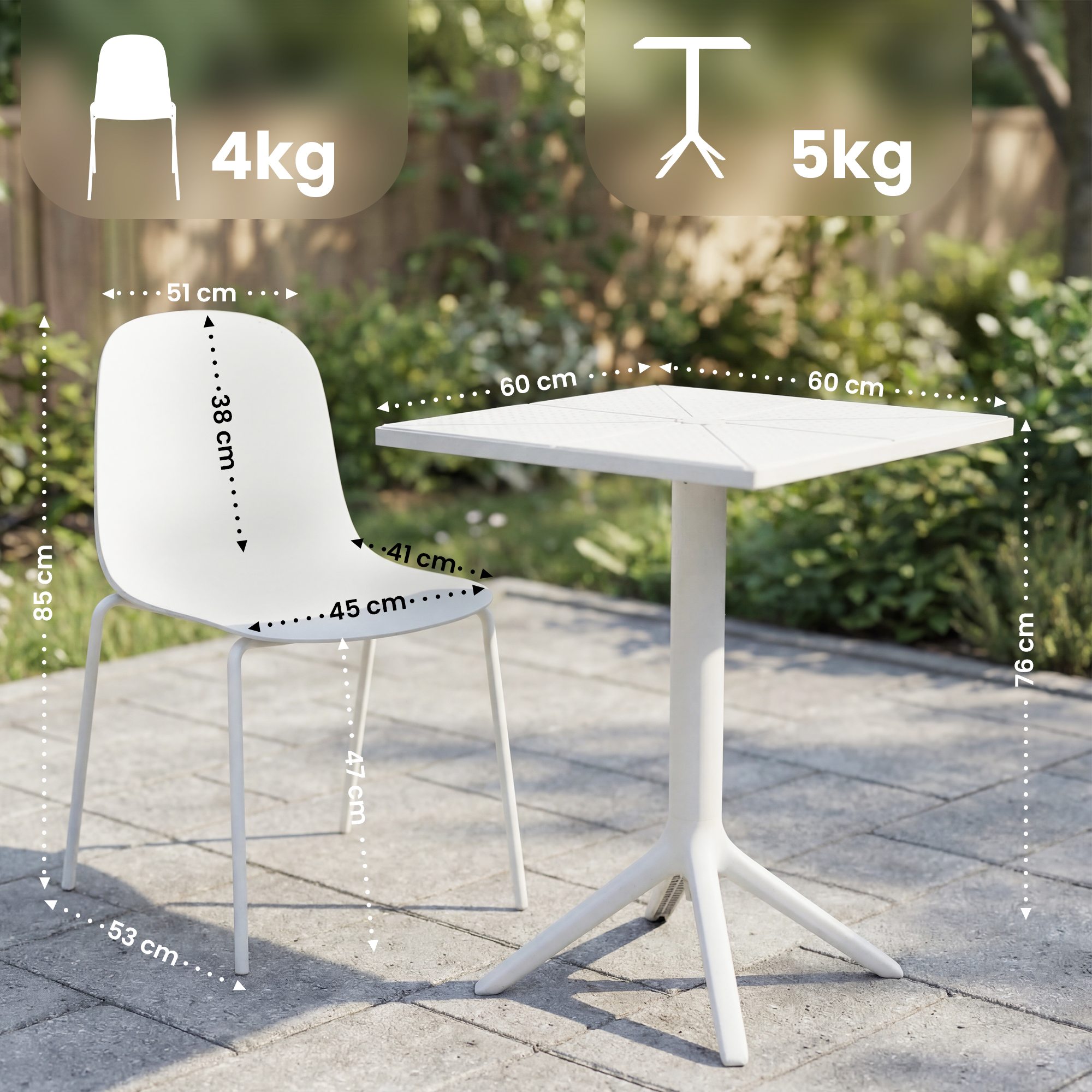 Tuinmeubelset Nerra met 4 stoelen