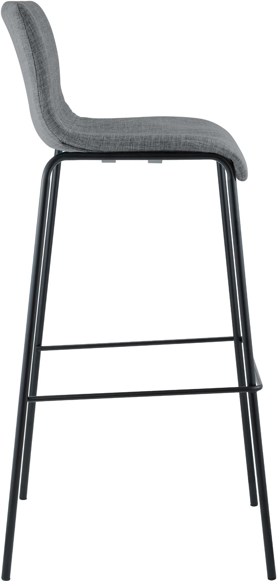 Set van 2 barstoelen Hover, stof, 4-poots onderstel