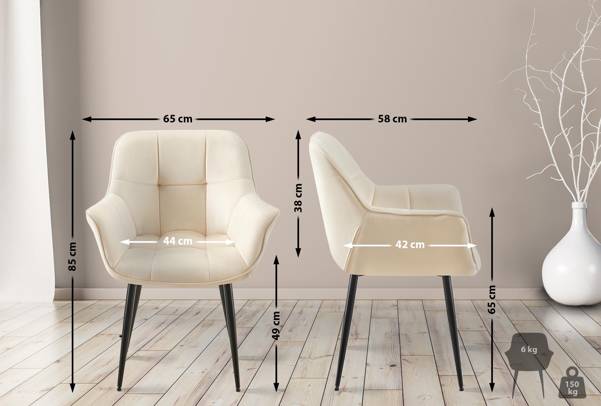 Set van 2 Eetkamerstoelen Roseville fluweel