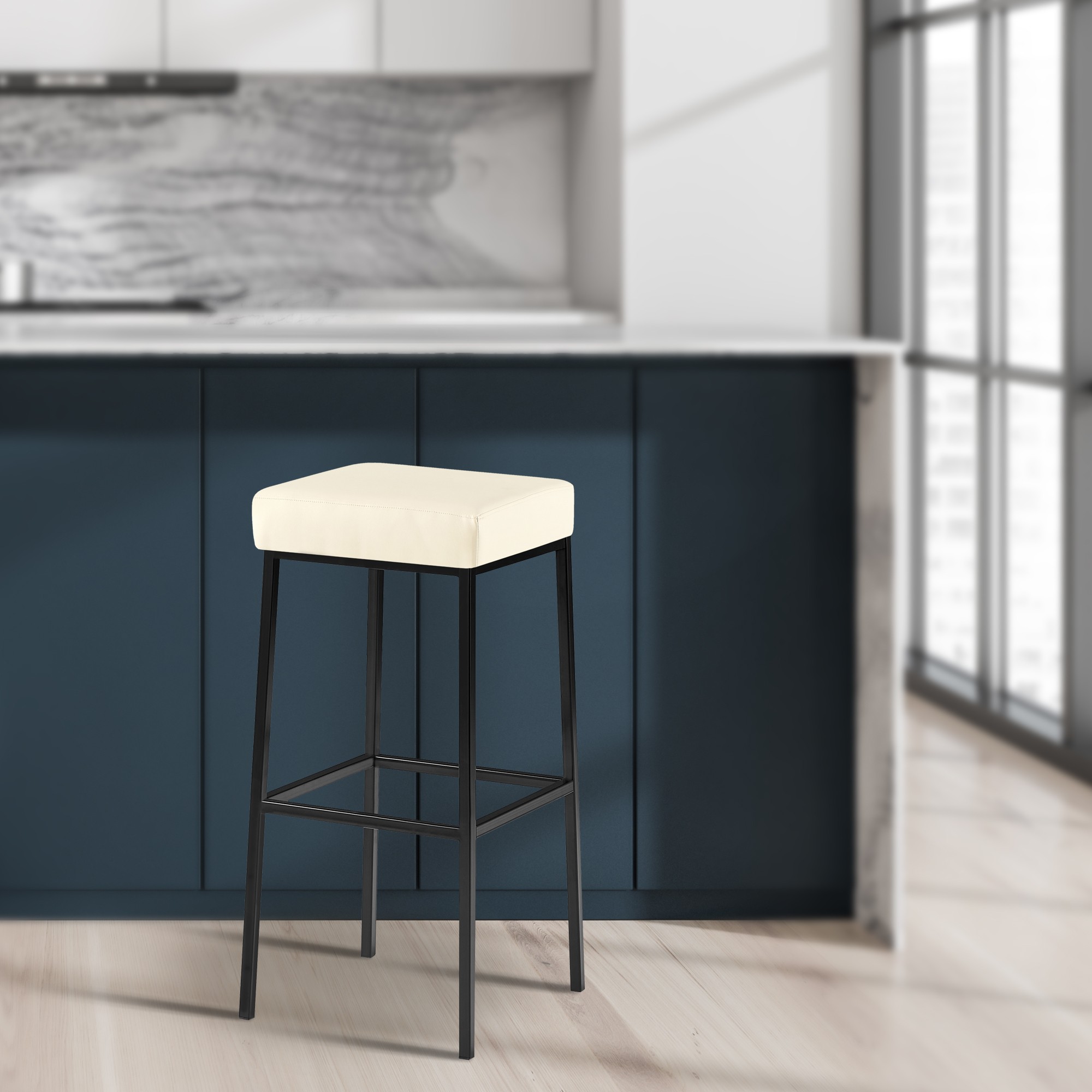 Montreal barstoel met kunstleren bekleding