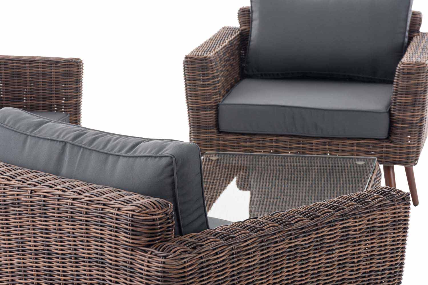 Loungeset Kiruna  5 mm rond polyrattan - bruin gemeleerd
