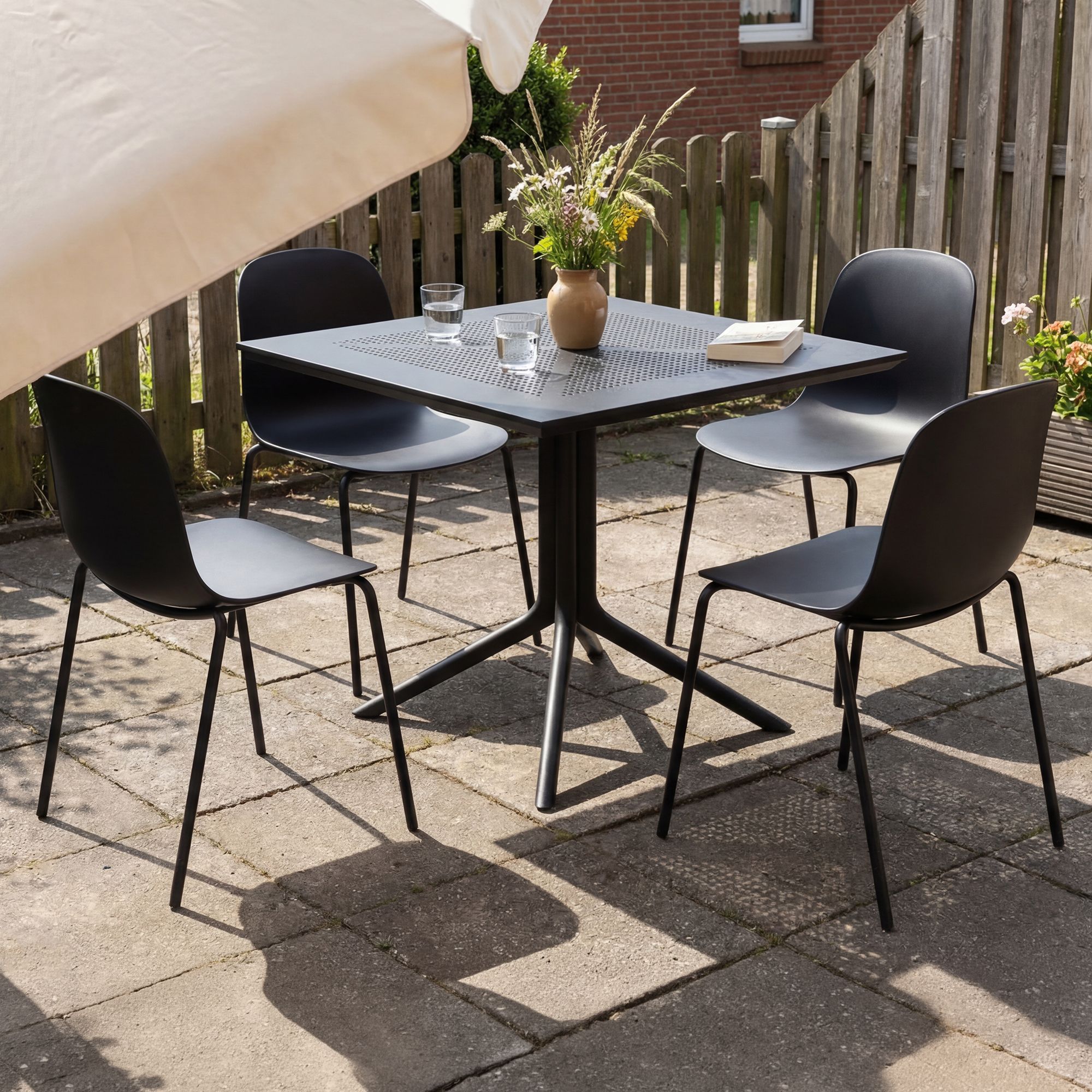Tuinmeubelset Zeron met 4 stoelen