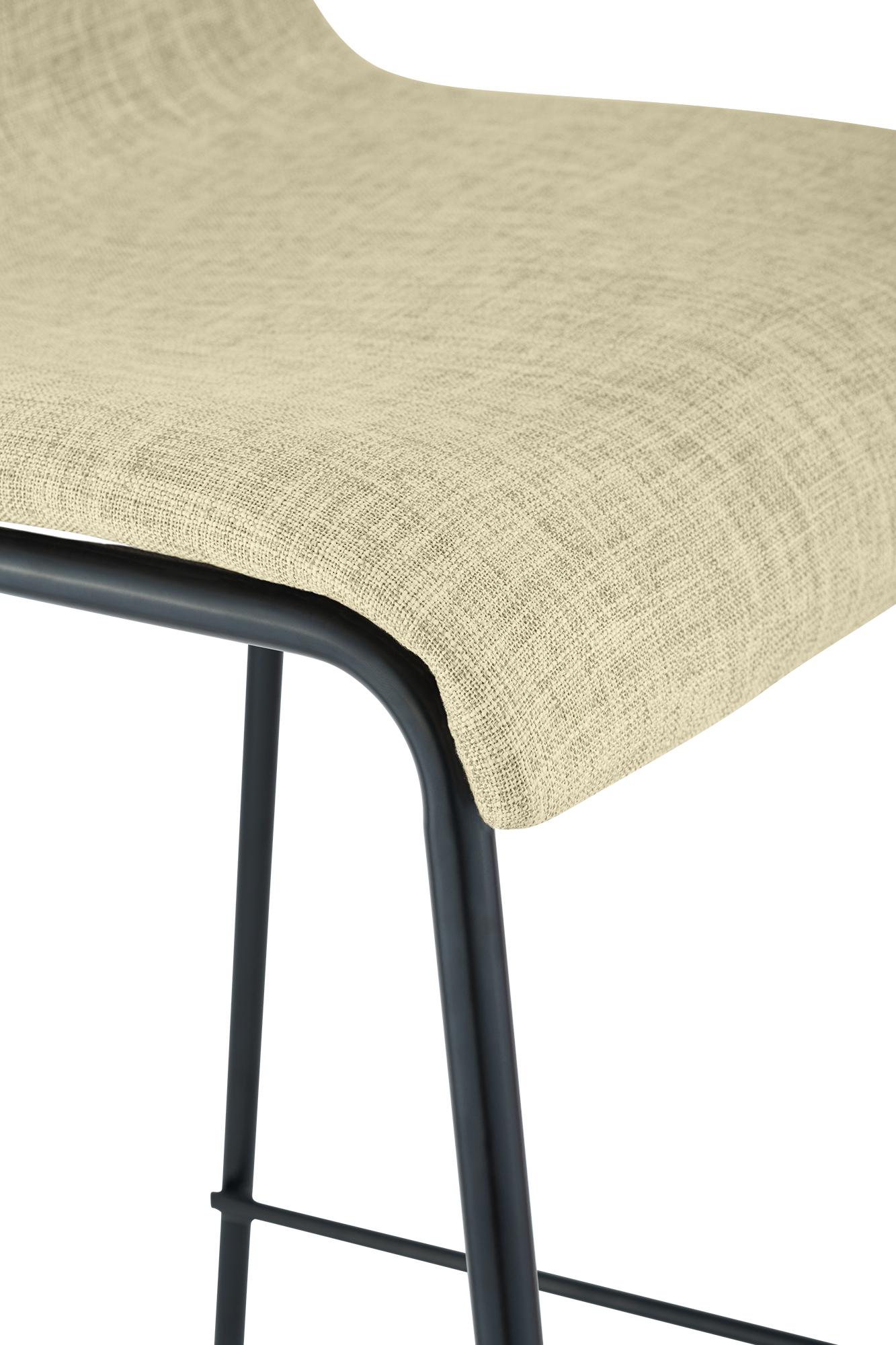 Set van 2 barstoelen Hover, stof, 4-poots onderstel