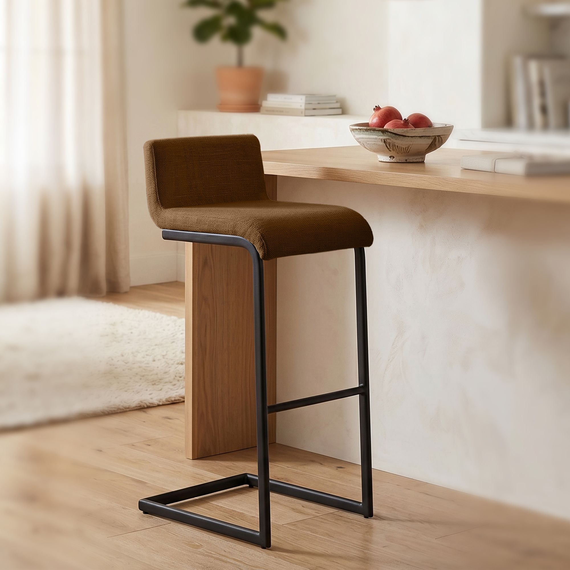 Set van 2 barkrukken Newport zwart metalen frame