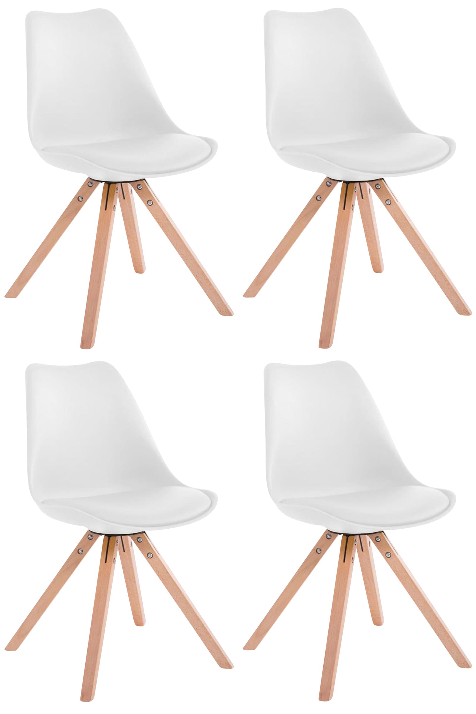 Set van 4 stoelen Toulouse - Vierkant - Kunstleer