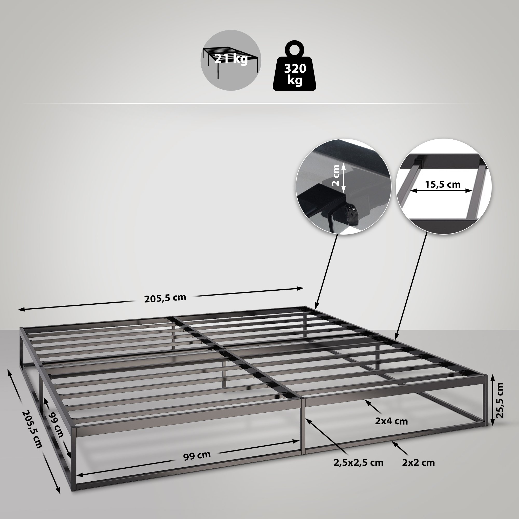 Metalen bed Scala