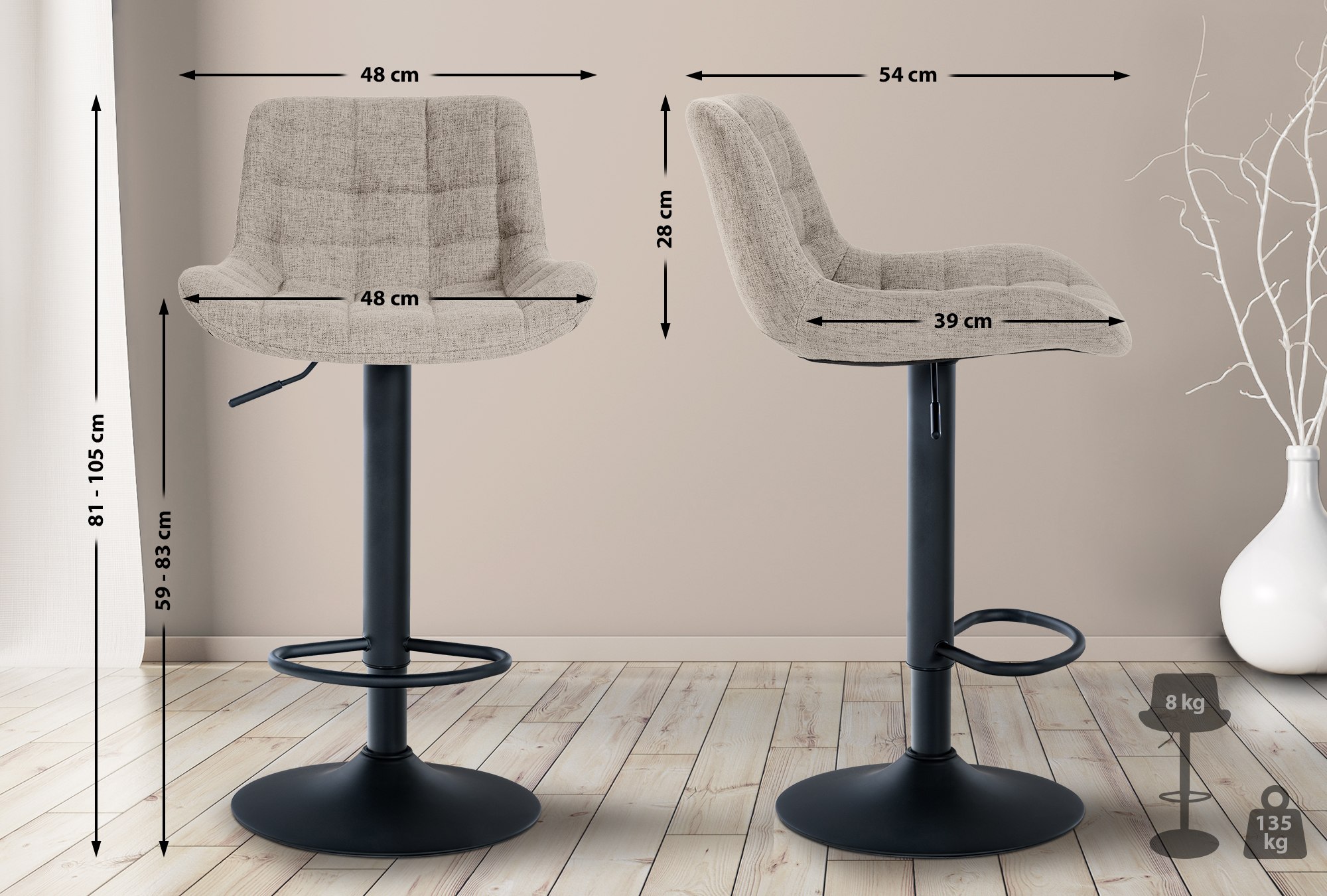 Set van 2 barkrukken Tover