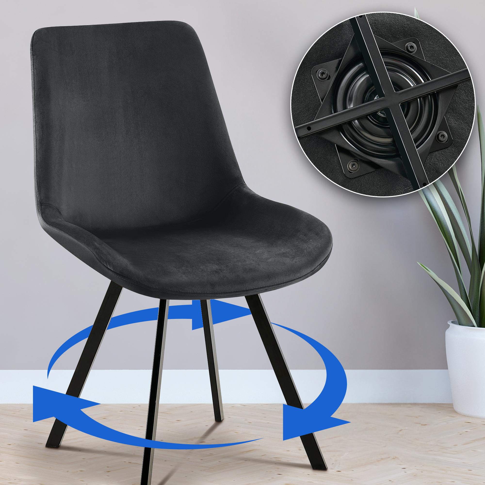 Set van 2 eetkamerstoelen Lewes fluweel