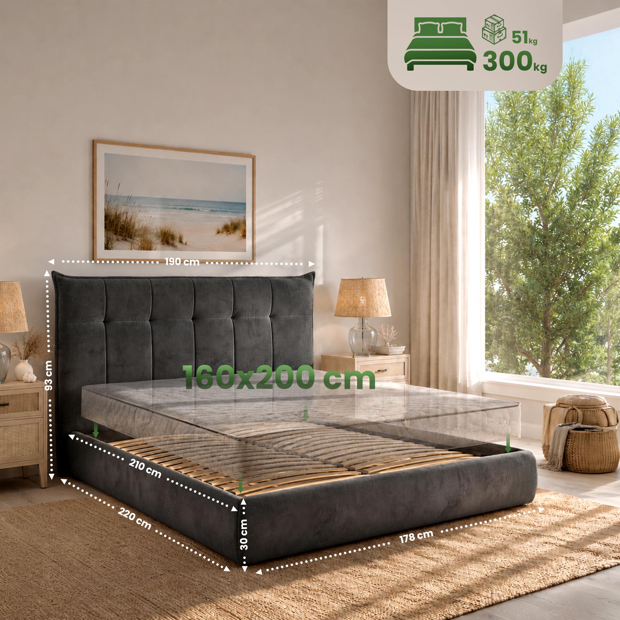 Bed Mirka 160 x 200 cm