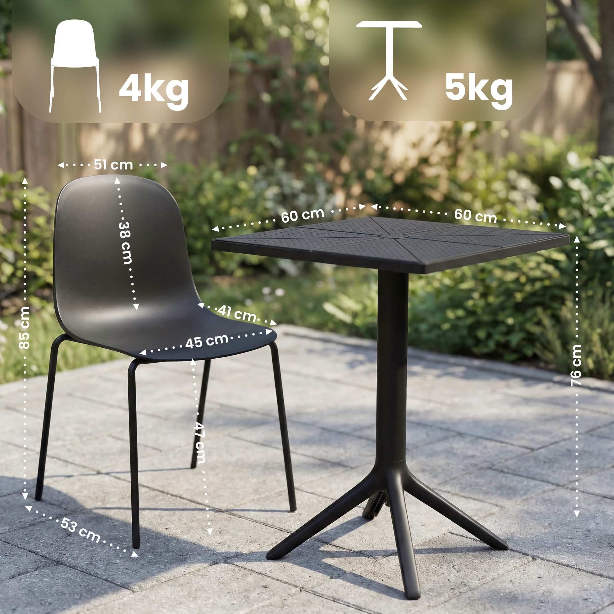 Tuinmeubelset Nerra met 2 stoelen