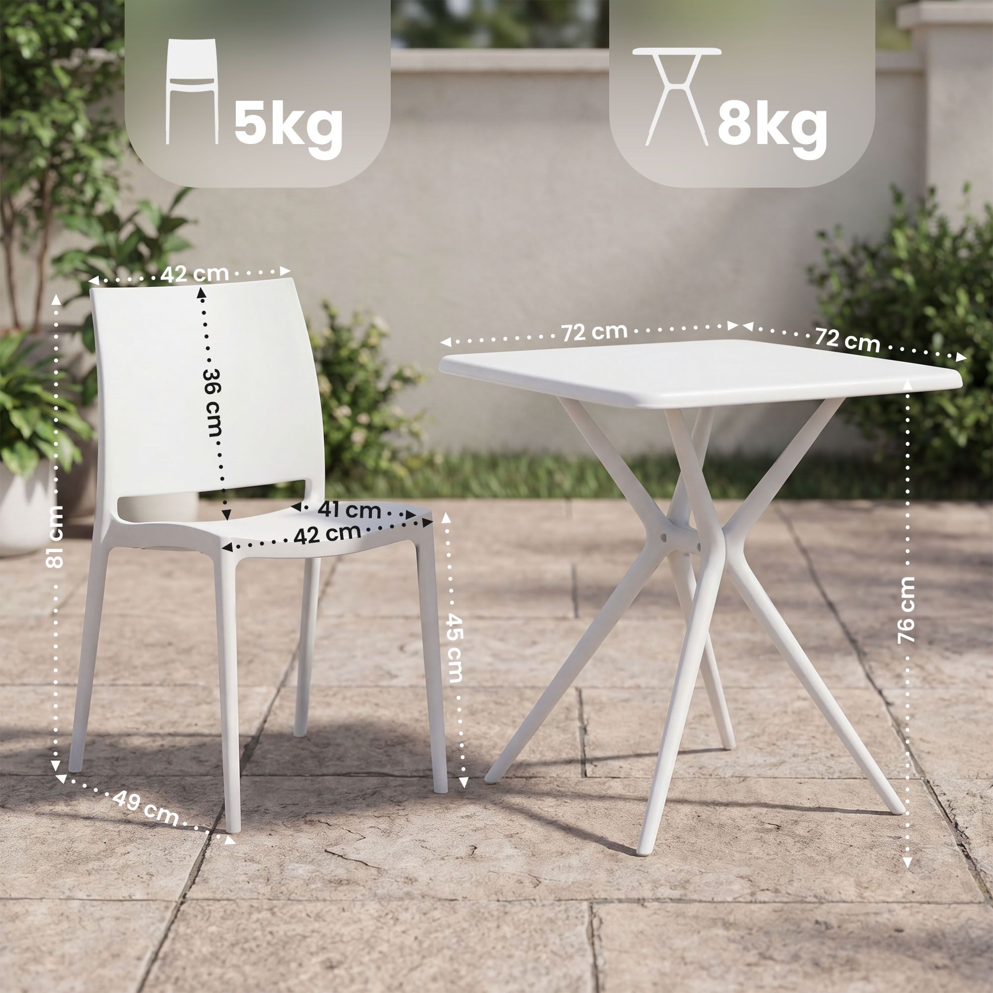 Tuinset Amino met 4 stoelen
