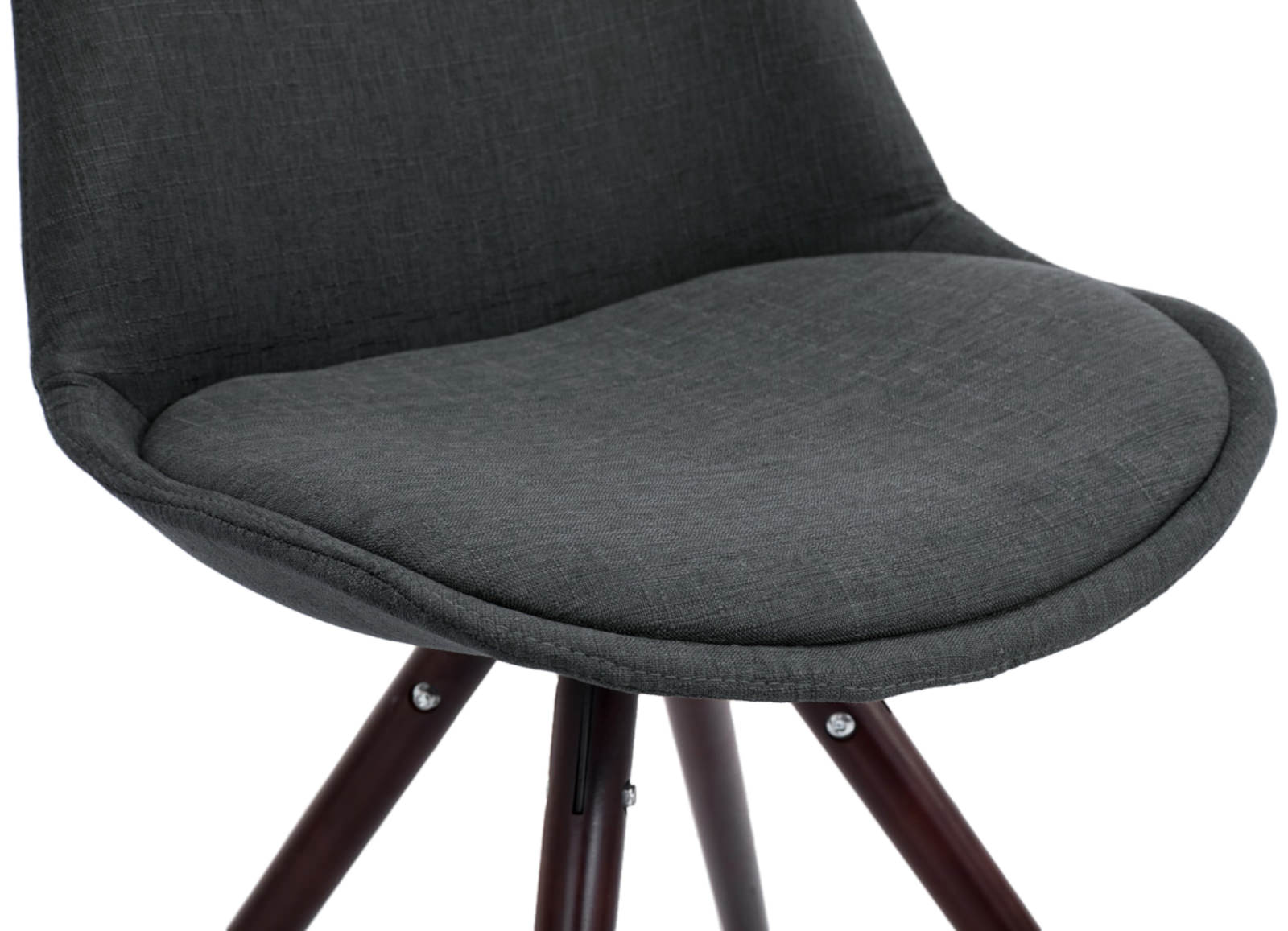 Set van 4 eetkamerstoelen Toulouse stof rond