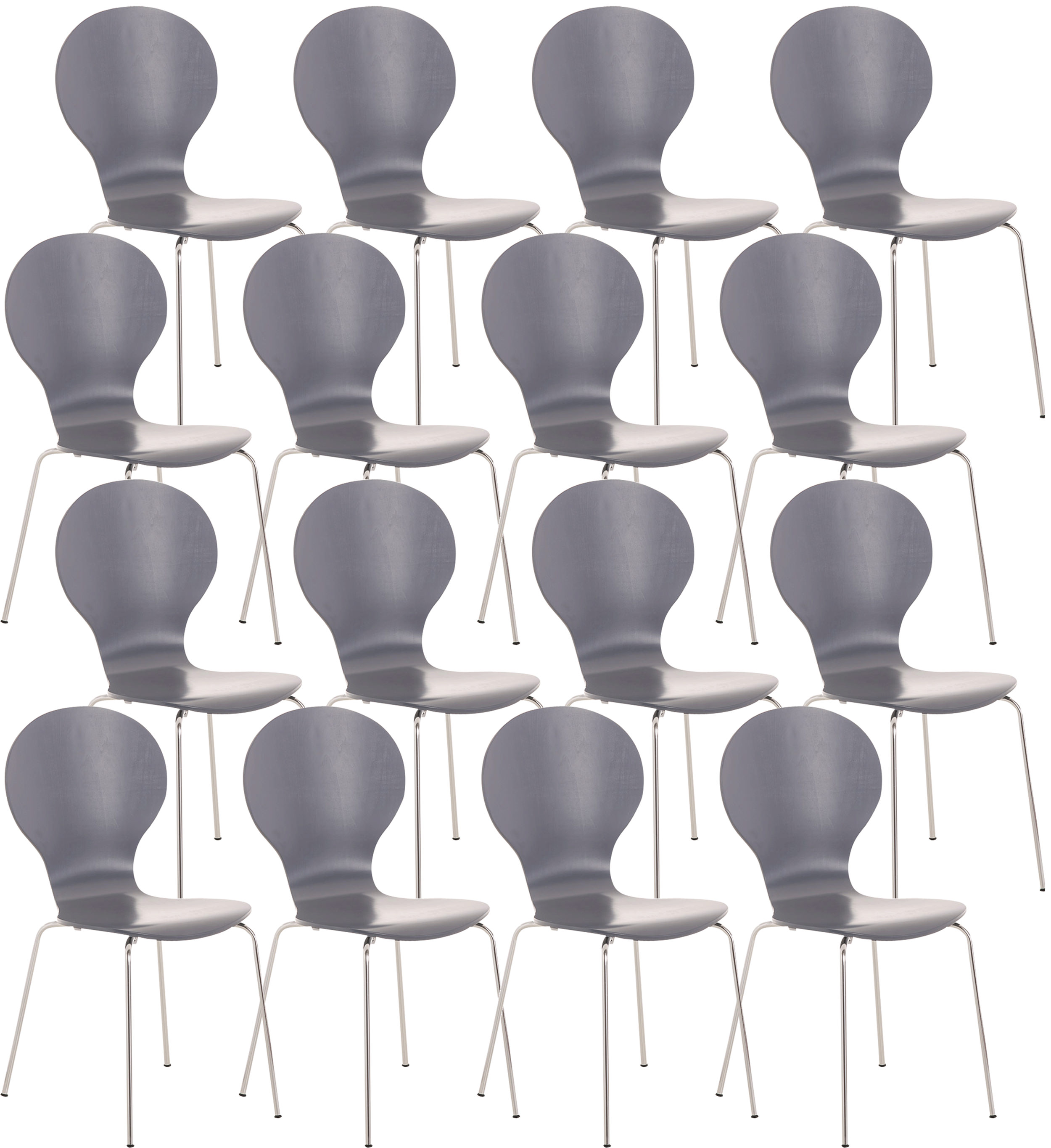 Set van 16 stapelstoelen Diego