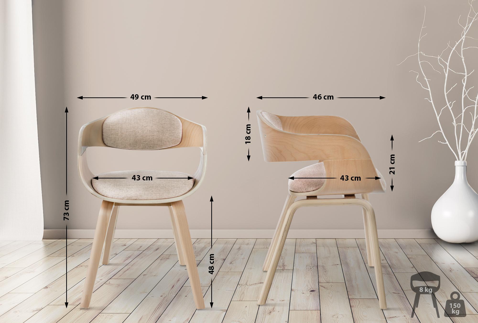 Set van 2 Kingston eetkamerstoelen Stof