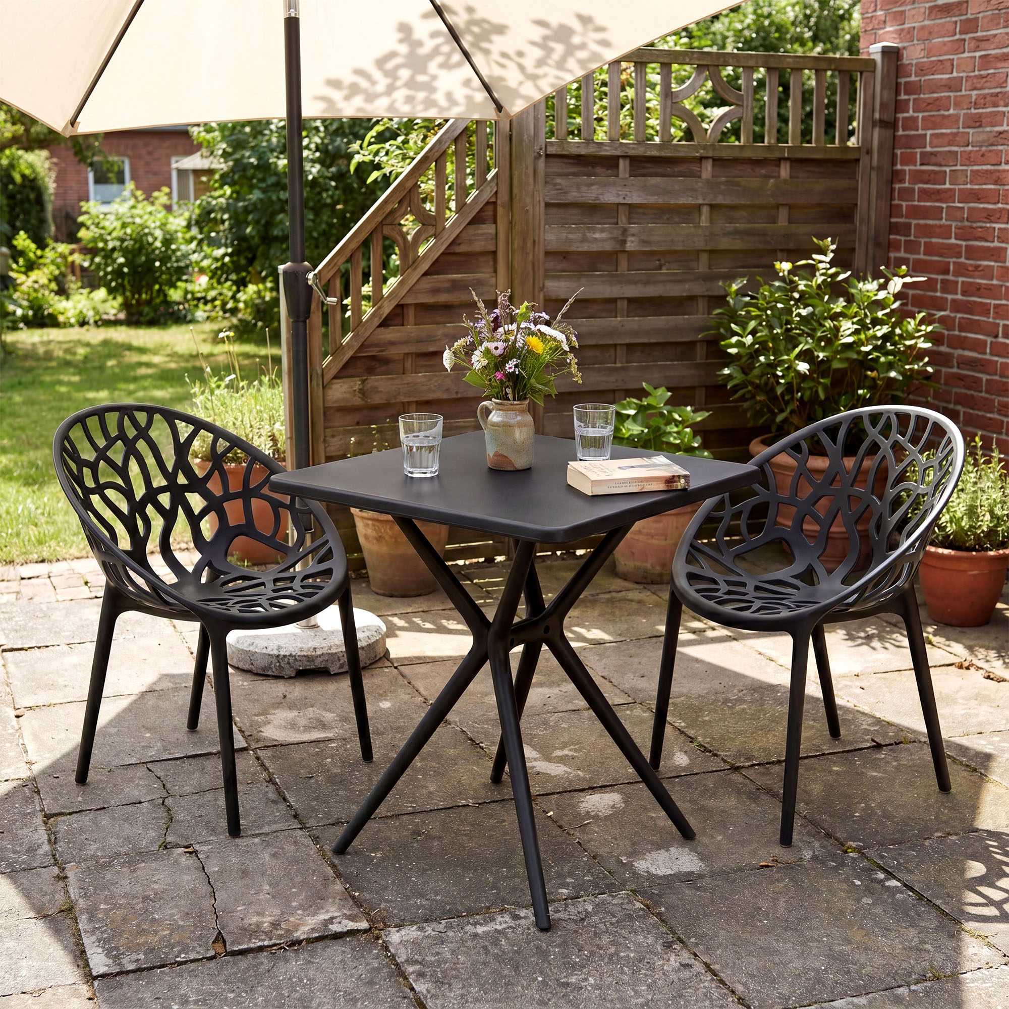 Tuinmeubelset Lumera met 2 stoelen