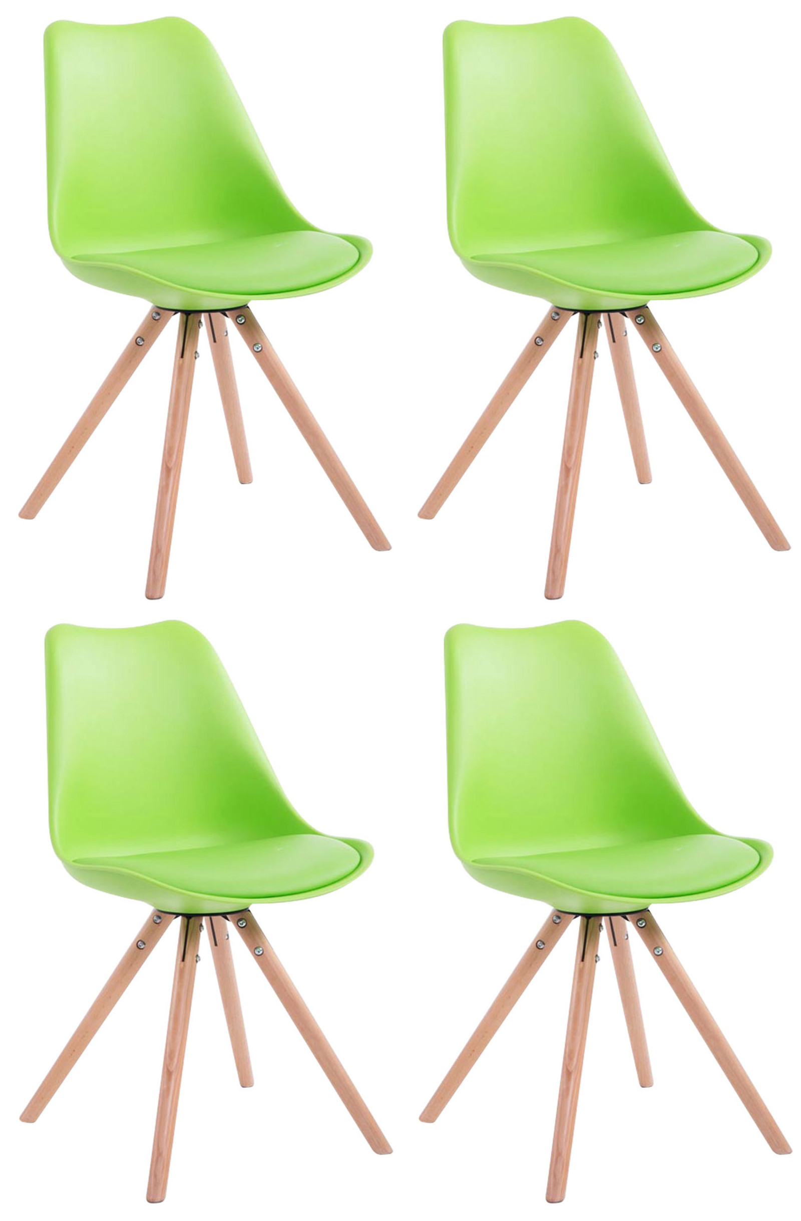 Set van 4 eetkamerstoelen Toulouse kunstleer rond