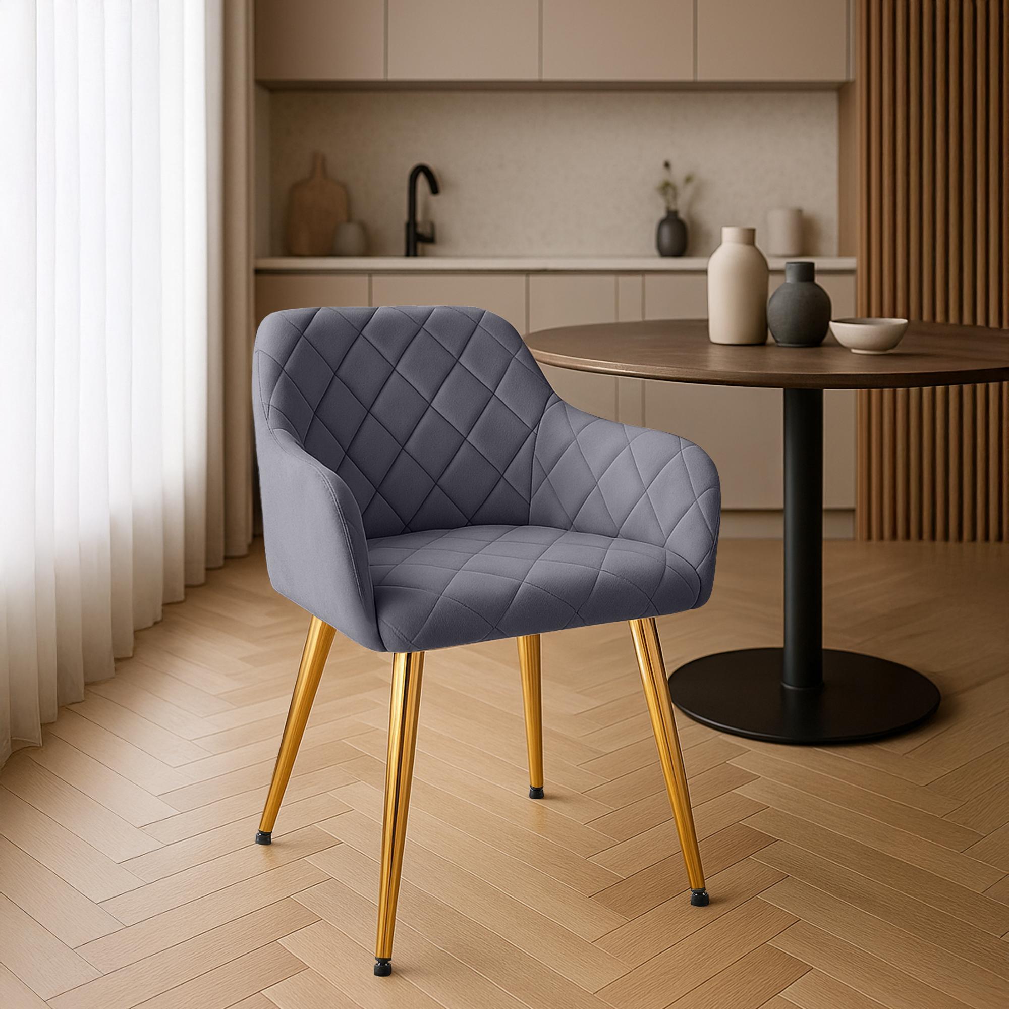 Set van 2 eetkamerstoelen Monett fluweel