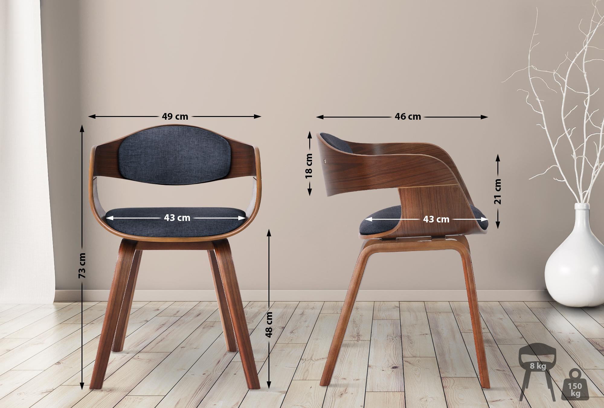 Set van 2 Kingston eetkamerstoelen Stof
