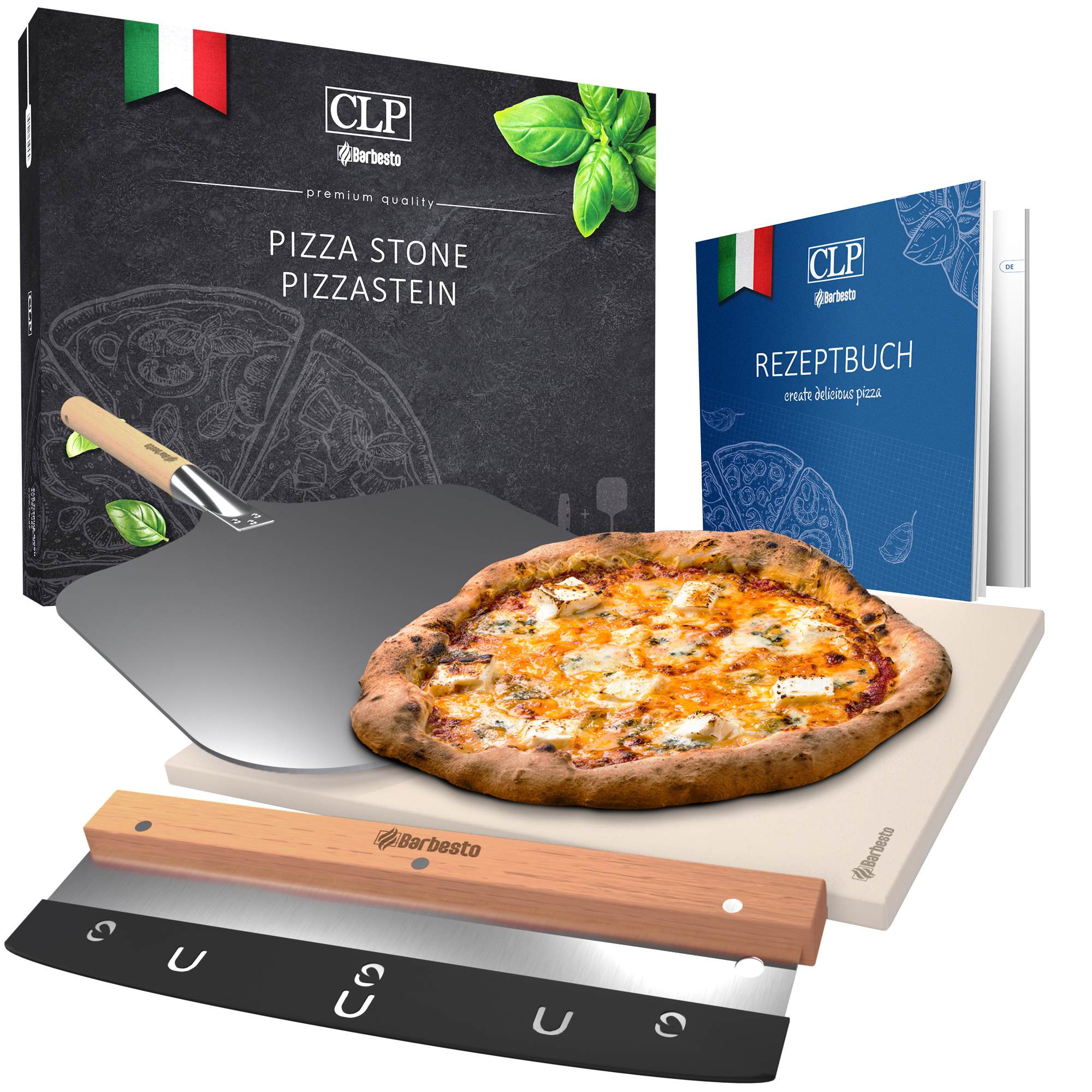 Pizzasteen set