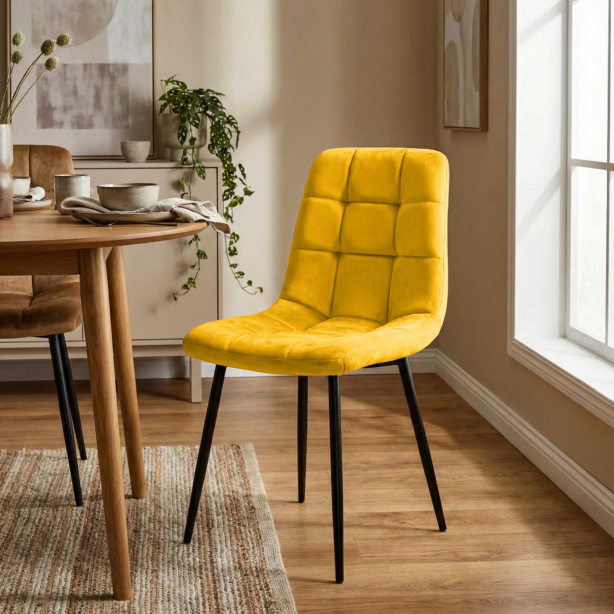 Set van 4 Eetkamerstoelen Antibes Fluweel