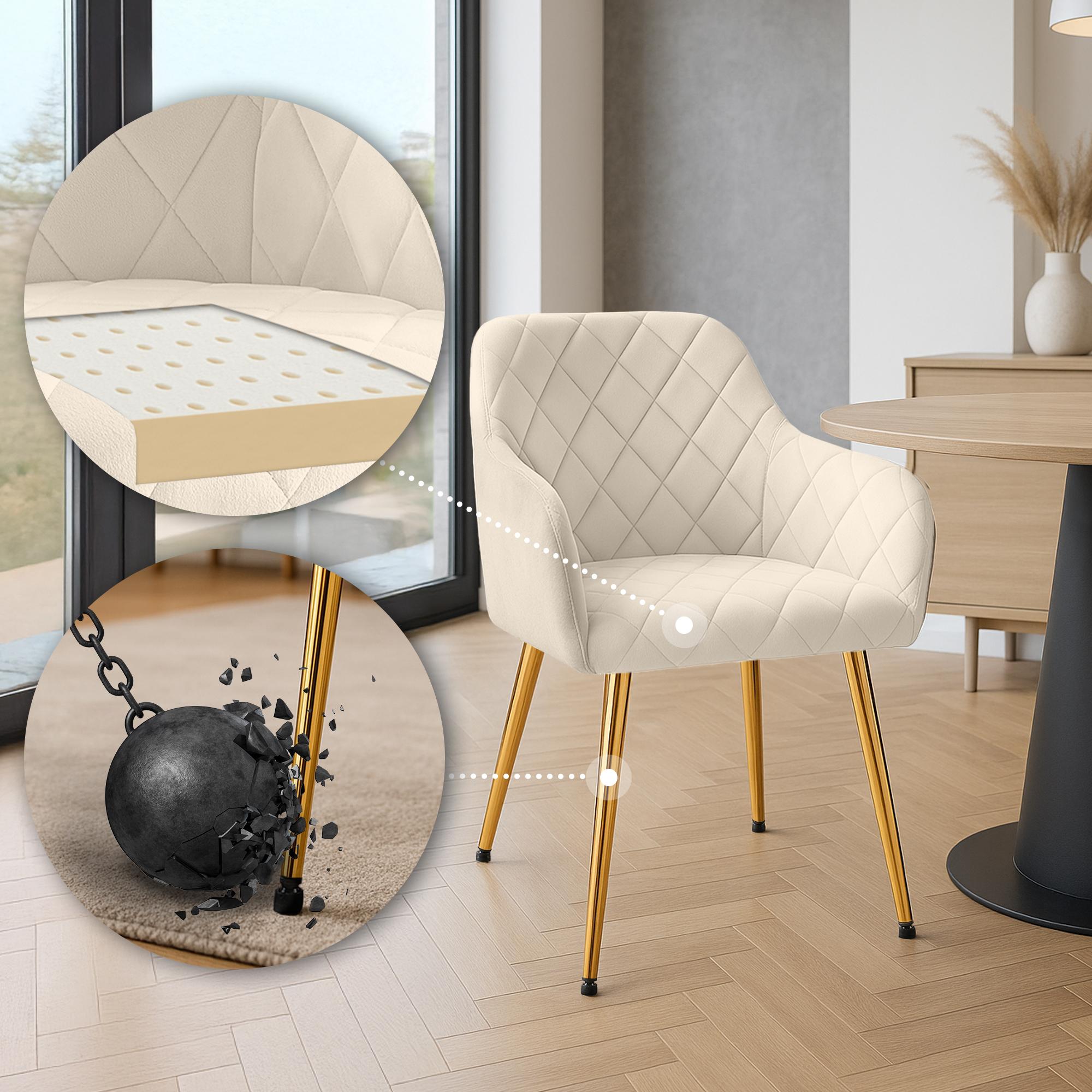 Set van 2 eetkamerstoelen Monett fluweel