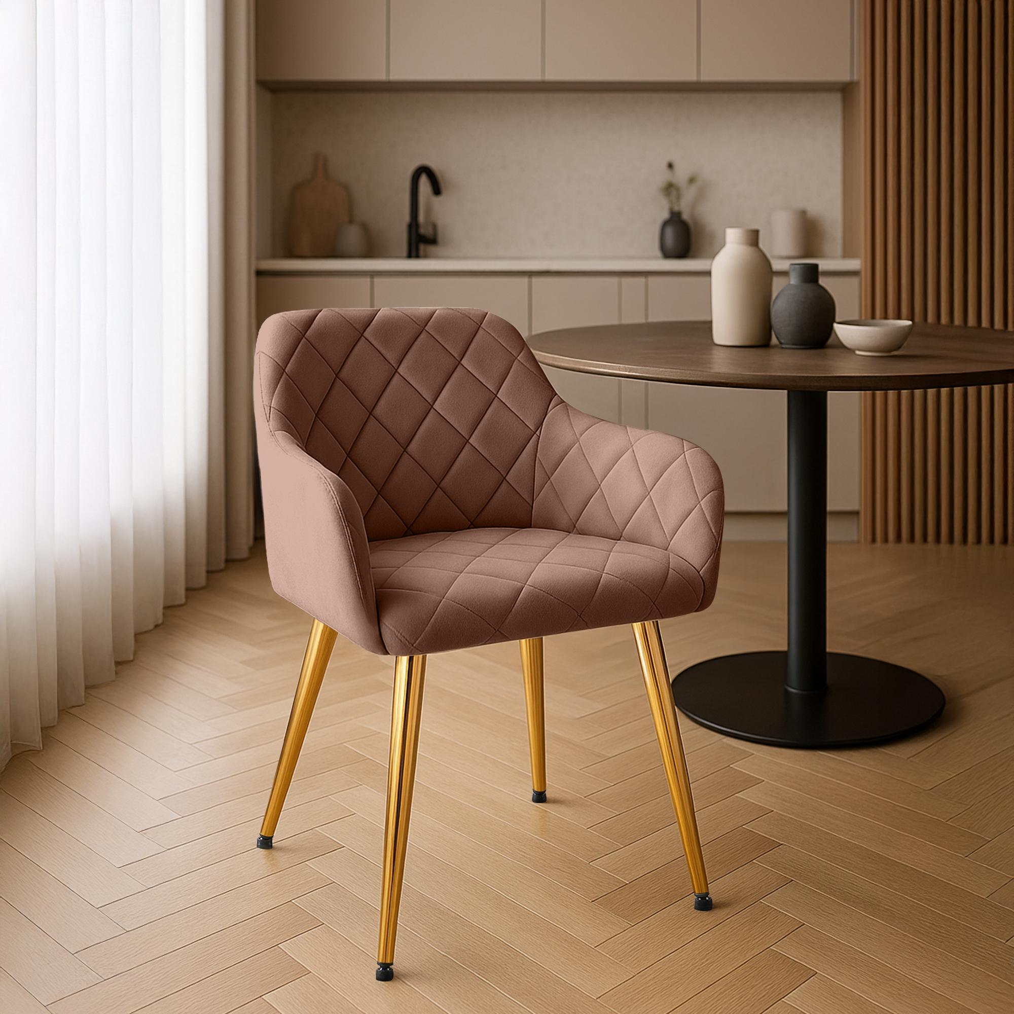 Set van 2 eetkamerstoelen Monett fluweel