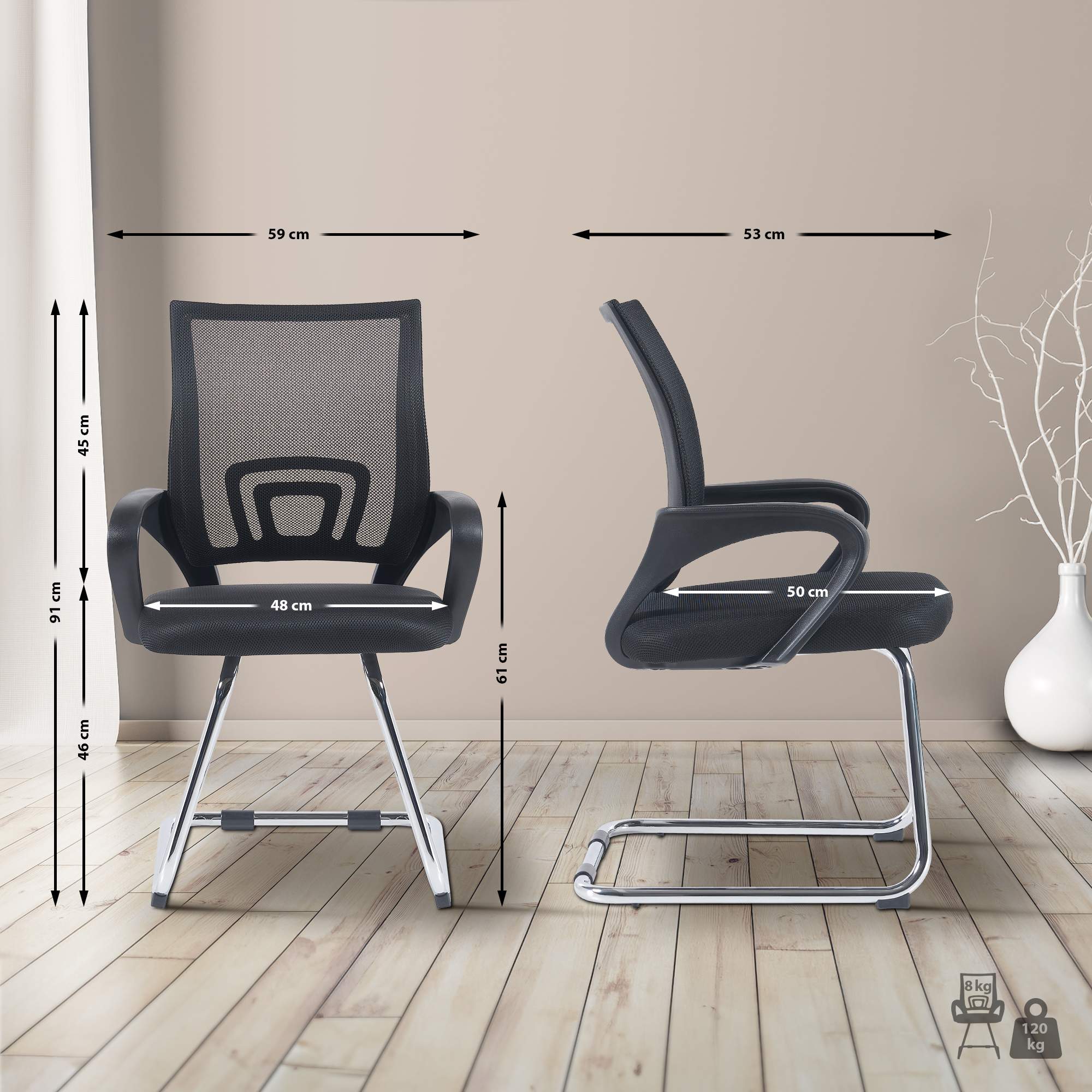 2-delige set slede-stoelen Eureka