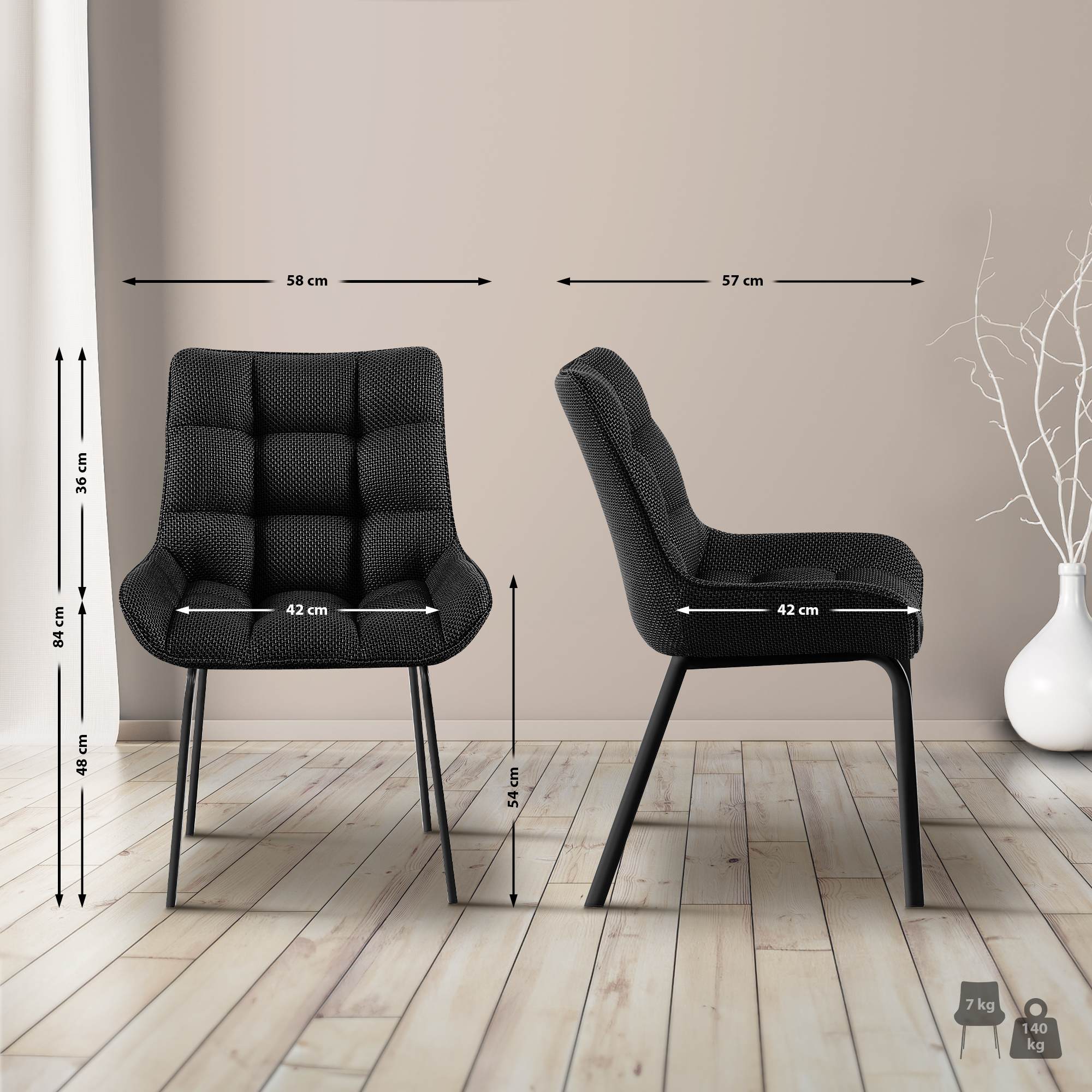 Set van 2 eetkamerstoelen Saranda