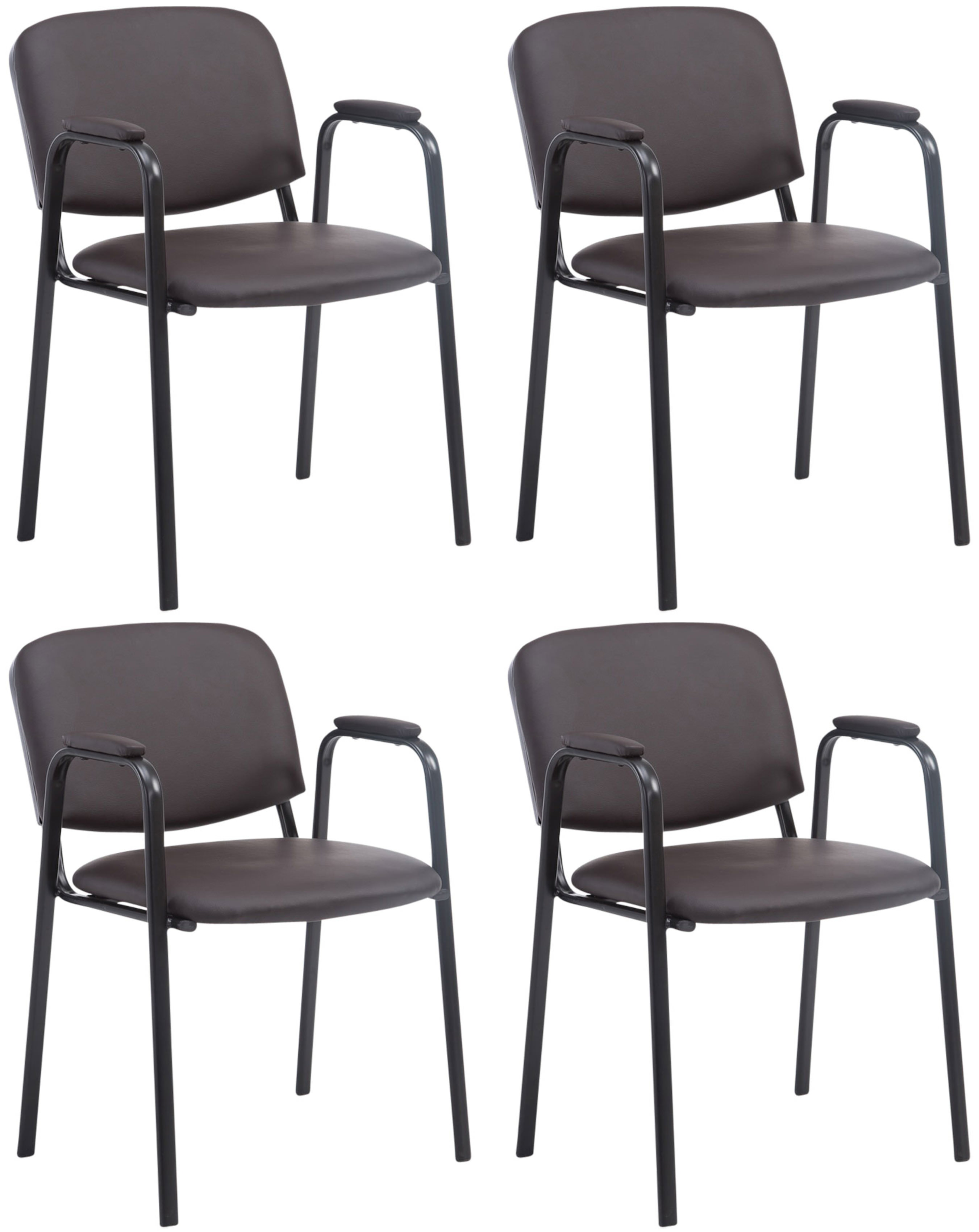 Set van 4 stapelstoelen Ken Pro kunstleer