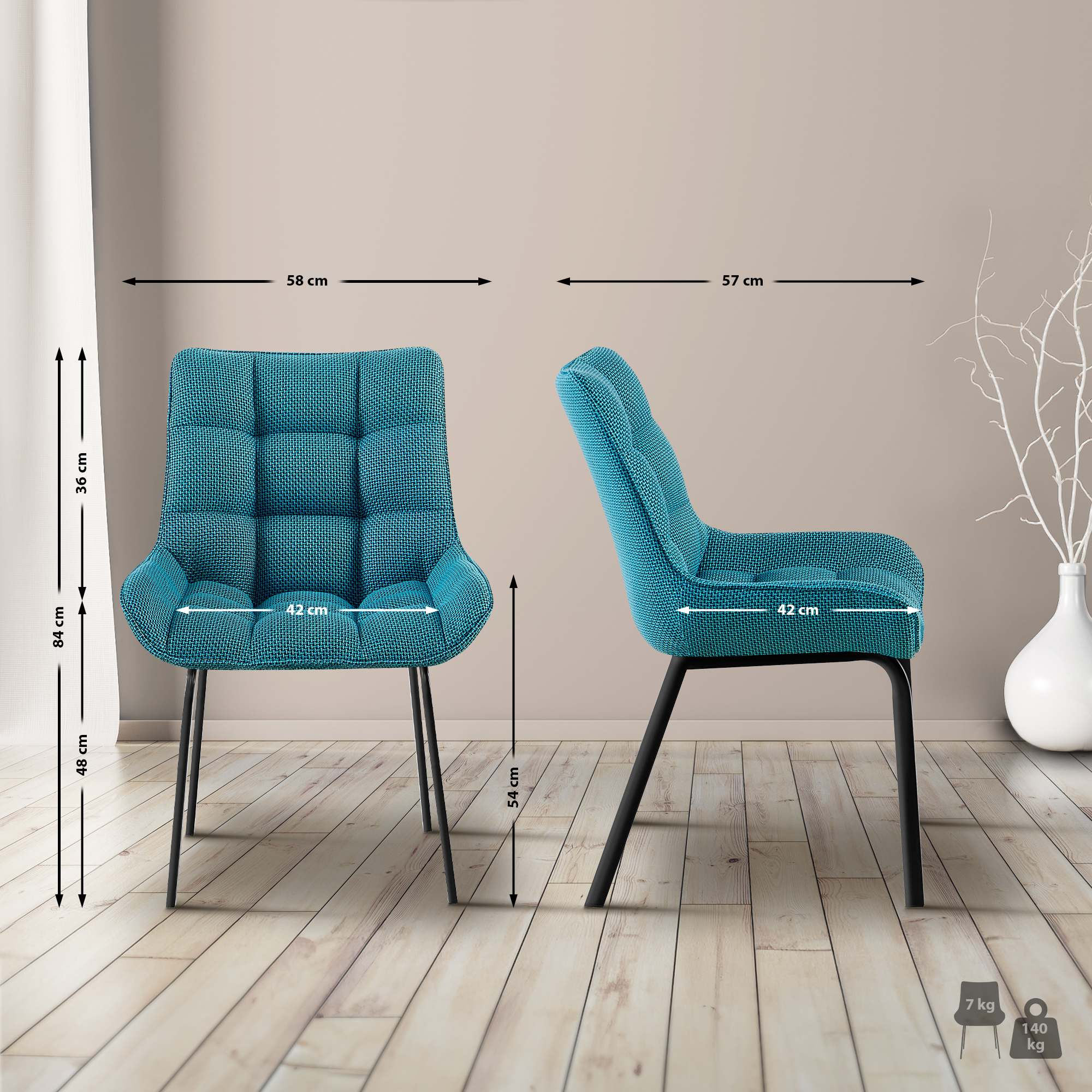 Set van 2 eetkamerstoelen Saranda