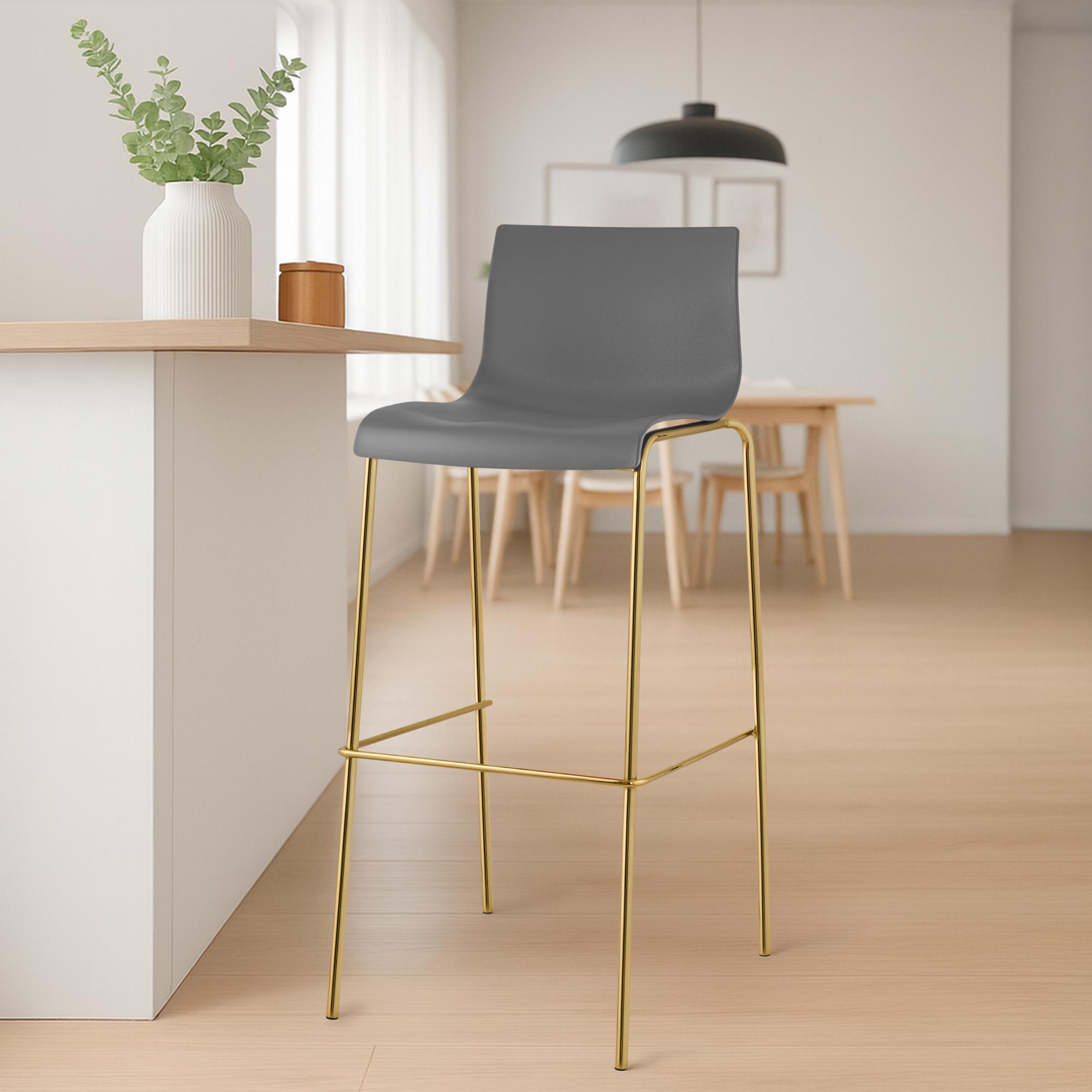Set van 2 barkrukken Hover Kunststof Vierpoot Goud