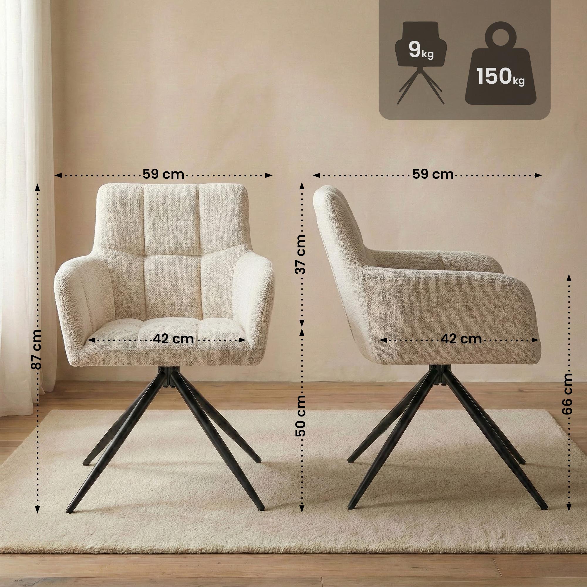 Set van 2 eetkamerstoelen Jonah stof