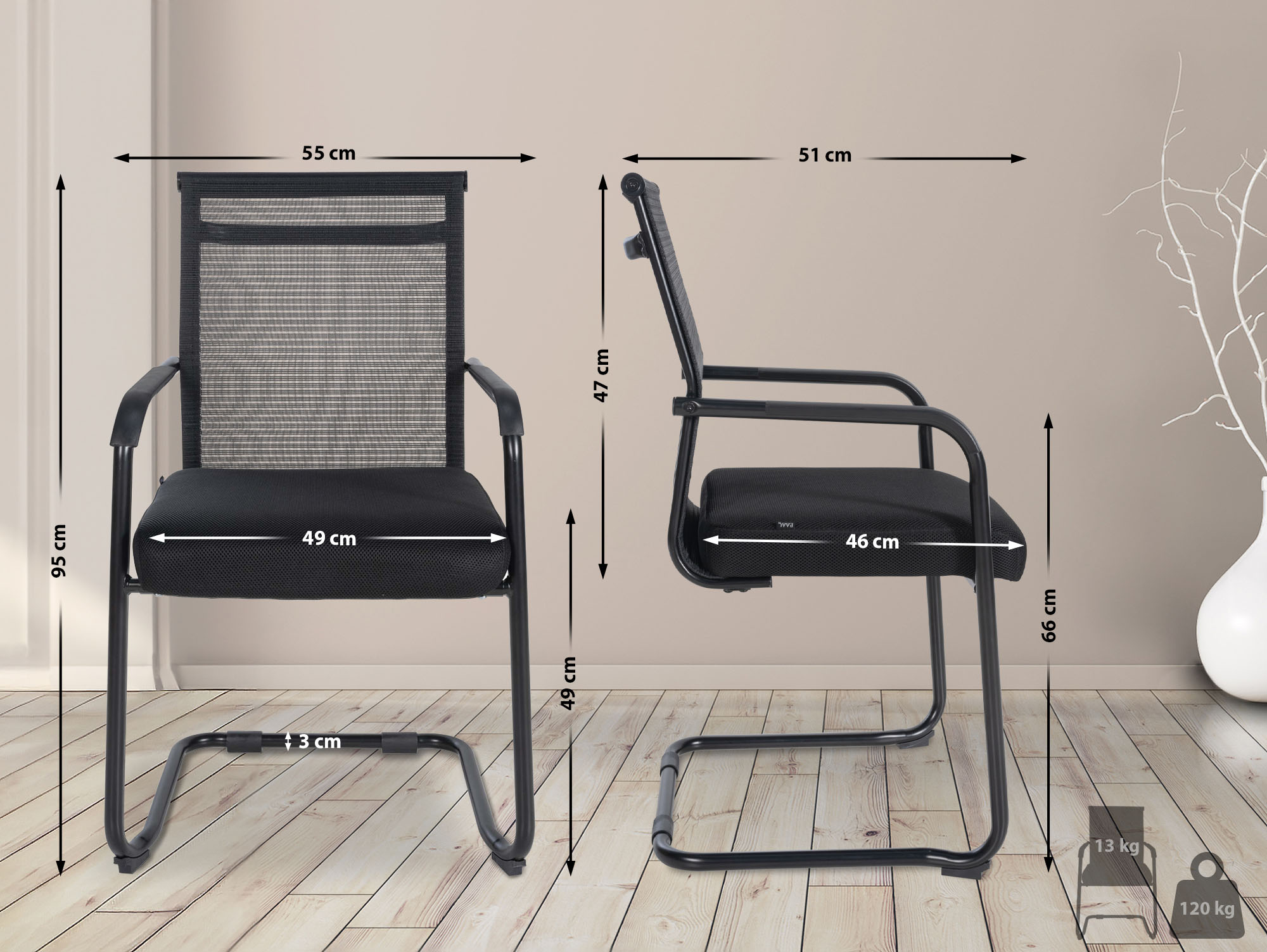 Set van 2 eetkamerstoelen Denny