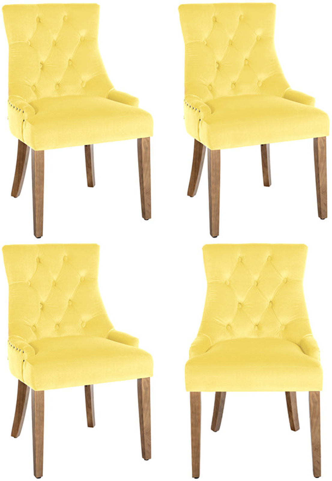 Set van 4 eetkamerstoelen Aberdeen Fluweel
