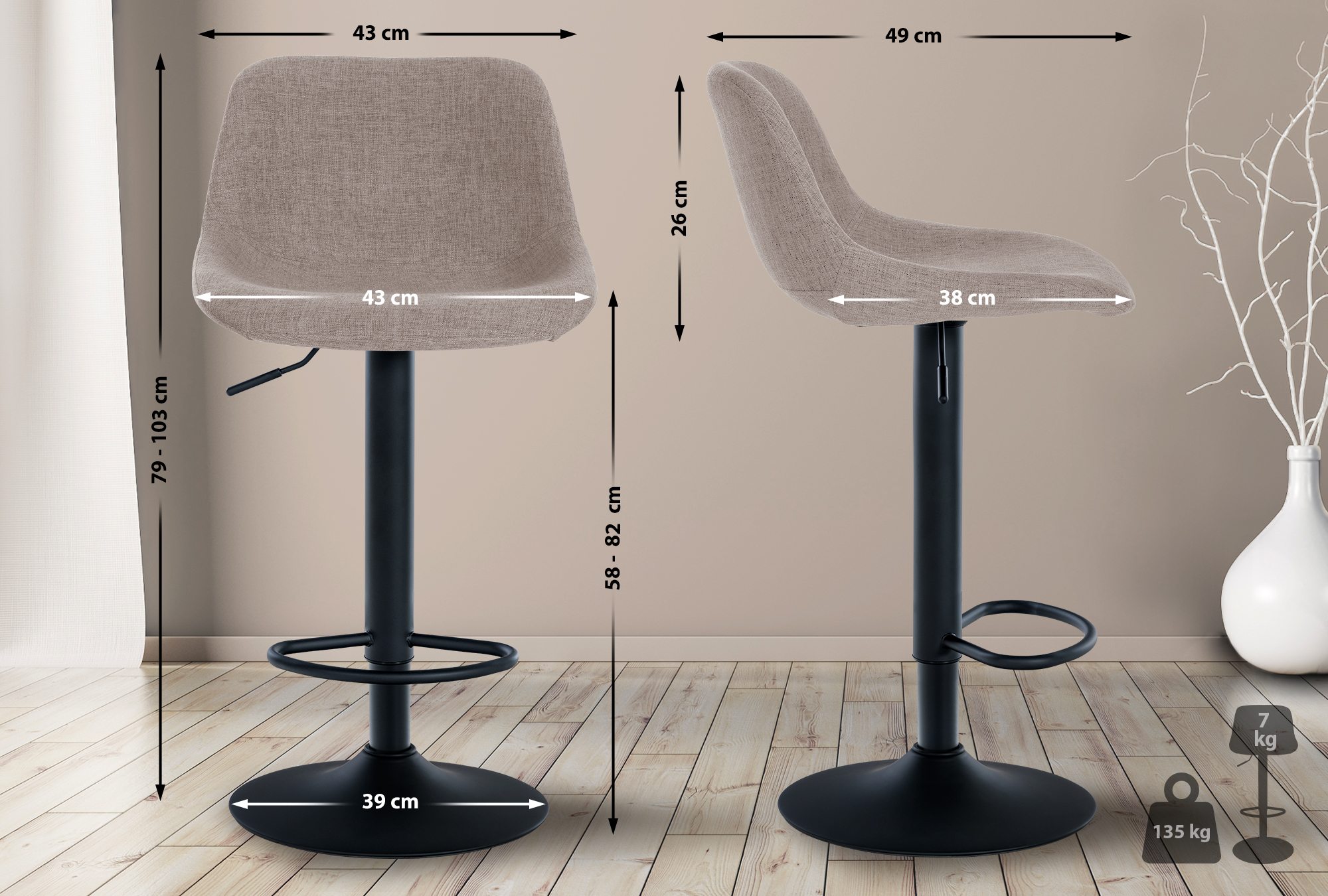 Set van 2 barkrukken Loft