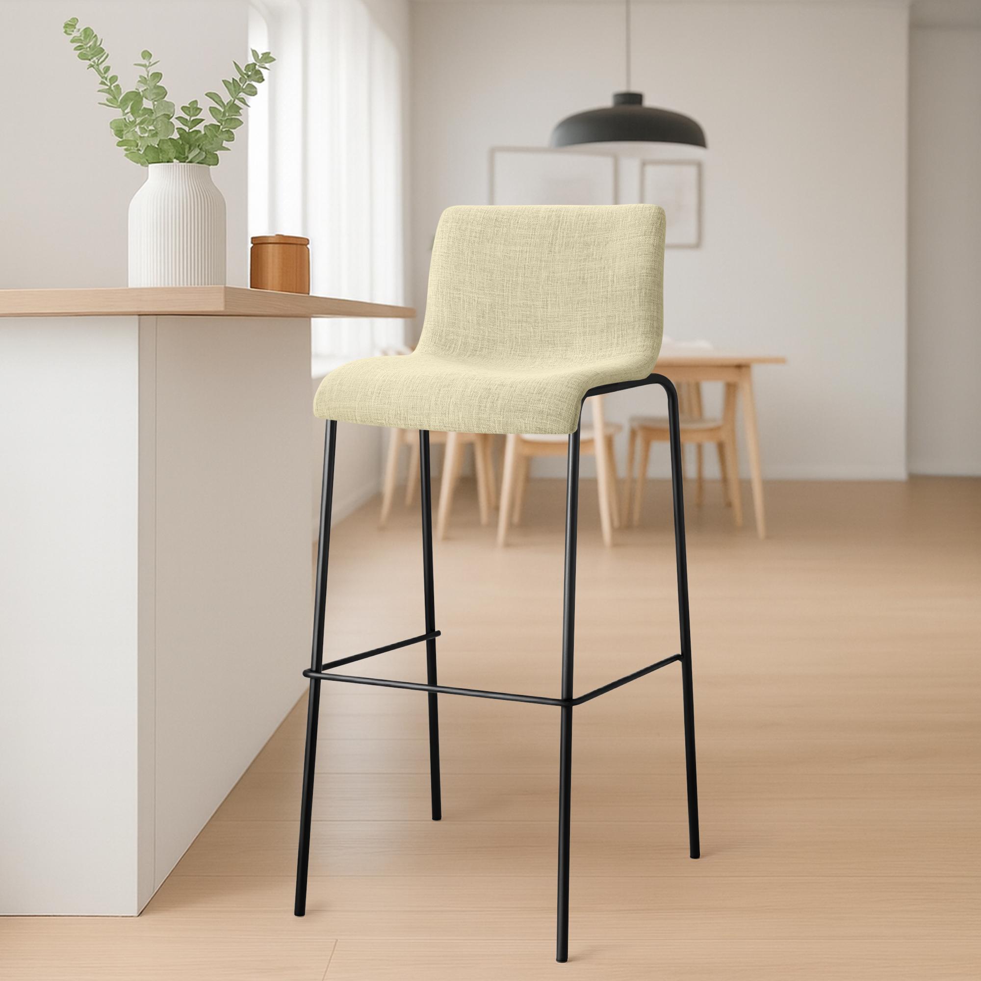 Set van 2 barstoelen Hover, stof, 4-poots onderstel